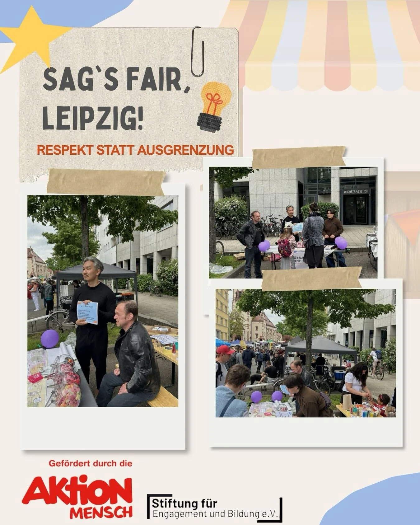 Was f&uuml;r ein Tag beim Connewitzer Stra&szlig;enfest 🙌

Unser Stand war durchgehend gut besucht &ndash; und vor allem: voller Gespr&auml;che. &Uuml;ber Inklusion, &uuml;ber Sprache und dar&uuml;ber, wie wir in Leipzig fairer miteinander umgehen k