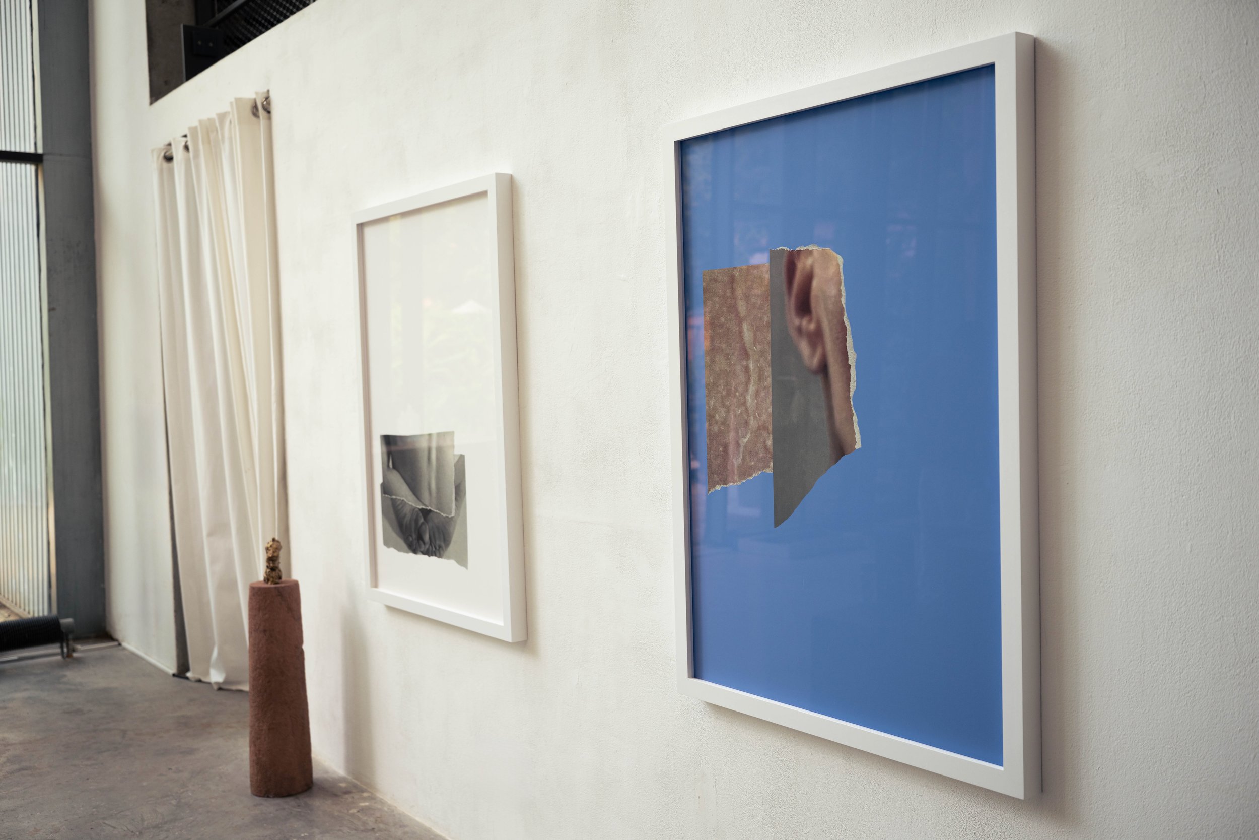 left: Jade, bronze & stone, edition of 10, 2026 middle: breath, print on alu dibond in wooden frame, edition of 10, 2026 right: pulse, print on alu dibond in wooden frame, edition of 10, 2026