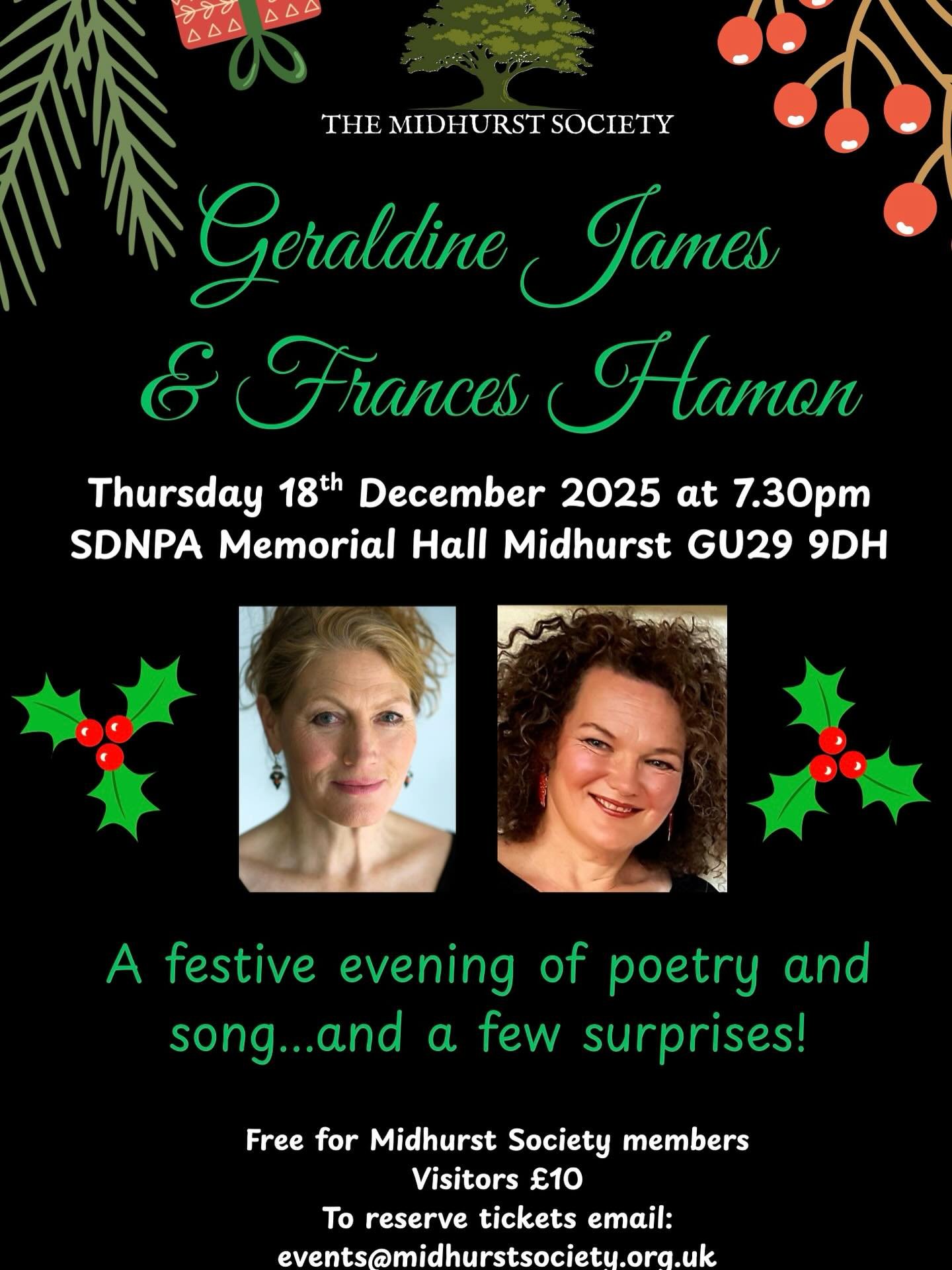 🎄This Thursday!🎄As expected, this event is proving very popular so, if you haven&rsquo;t already done so, reserve your tickets by emailing events@midhurstsociety.org.uk

#christmas #midhurstsociety #midhurst #southdowns #southdownsnationalpark #pet