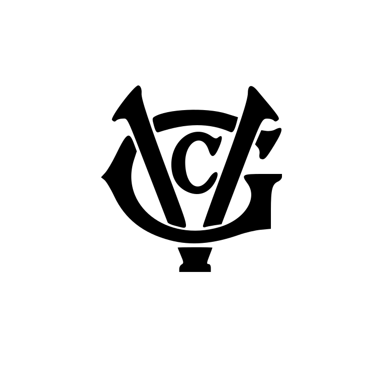 Black and white stylized logo with a central letter 'C' surrounded by abstract shapes and lines.