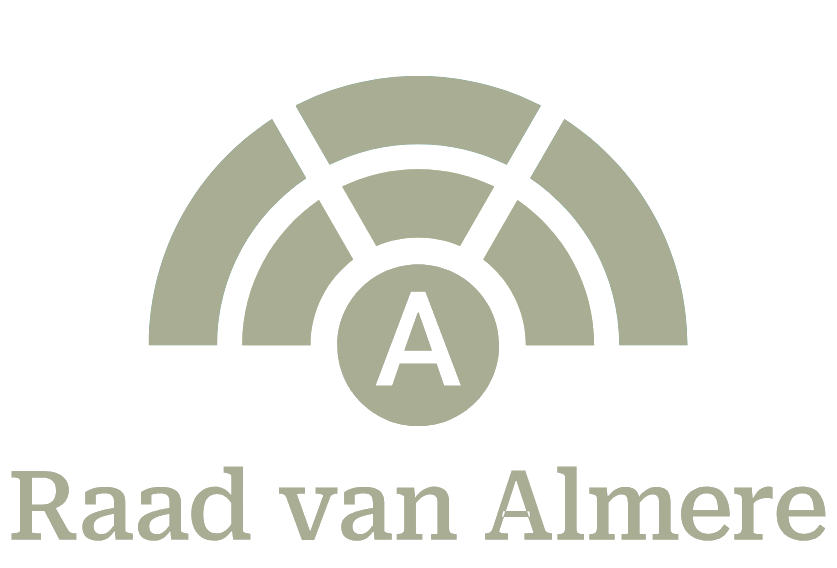 Logo van Raad van Almere met een grafiek en de letter A