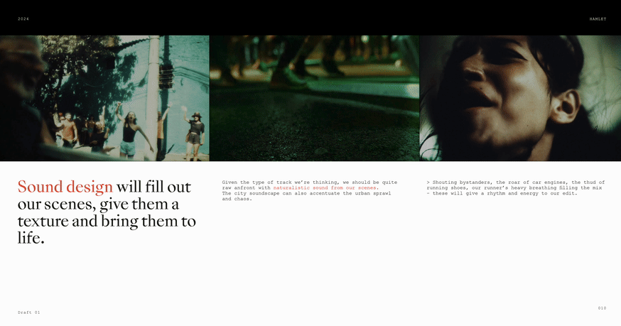 A collage of three images: a group of people outdoors, a close-up of tennis shoes on a track, and a woman with an emotional expression.