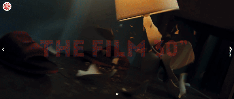 Dark scene showing a person lying on the ground near a lamp with red text saying 'THE FILM SO' visible across part of the image.