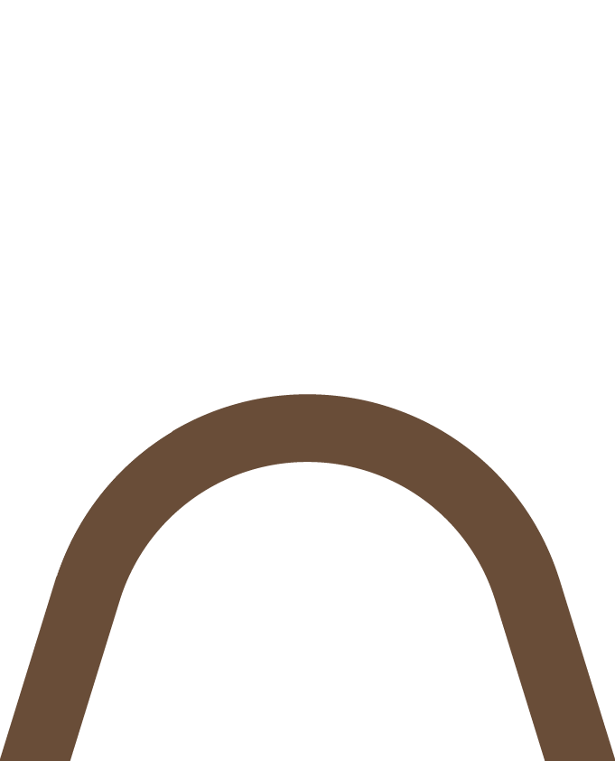 Un arco de color marrón oscuro con un fondo blanco