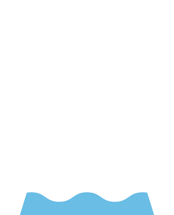 Logo con la letra A estilizada con agua en la parte inferior