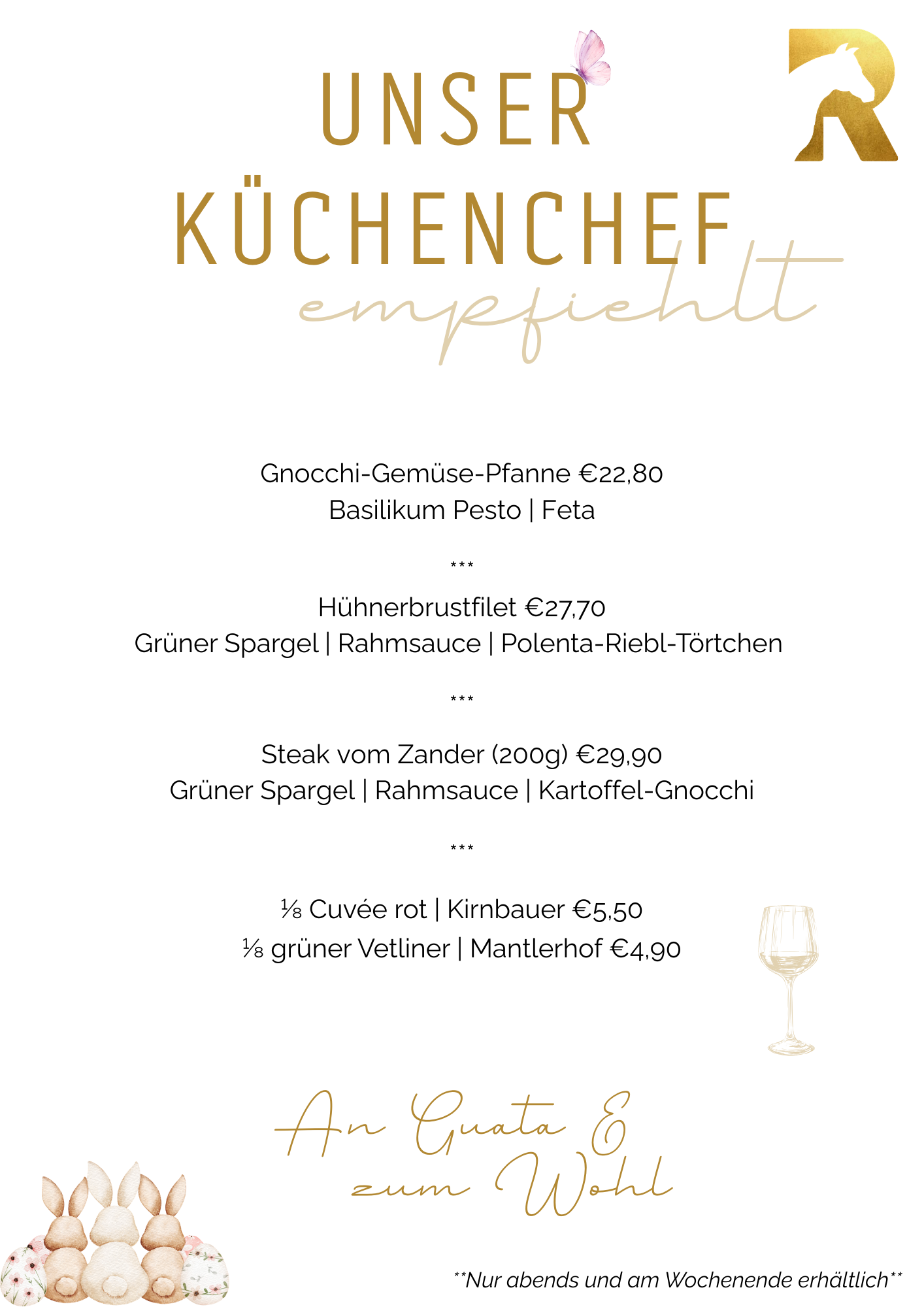 Unser Küchenchef empfiehlt… 