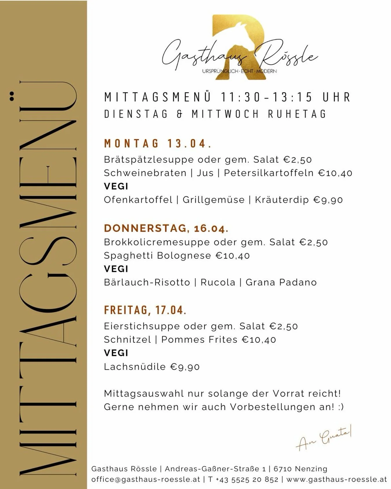 z&lsquo;Mittag im R&ouml;ssle 🐴🌸