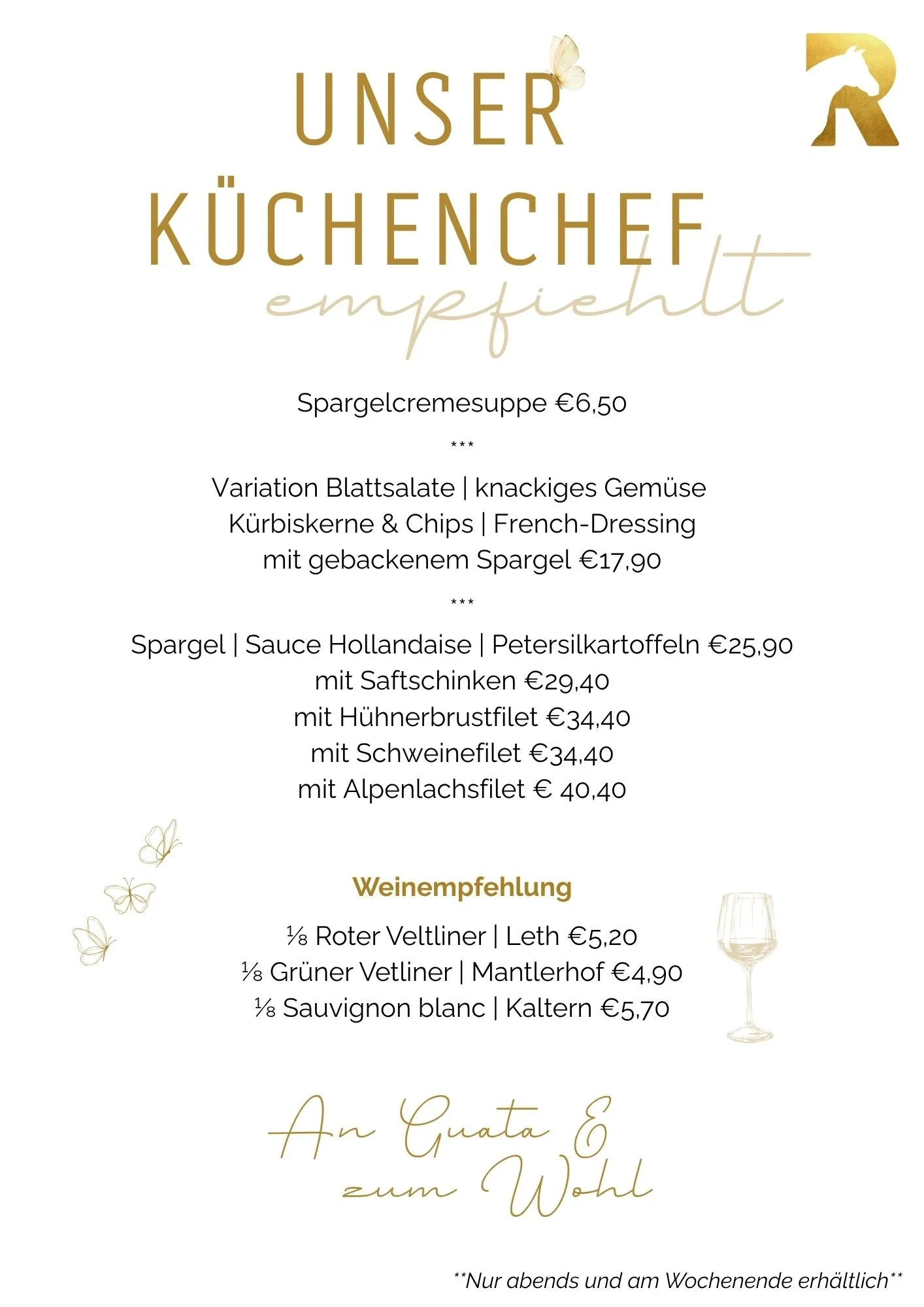 Unser Küchenchef empfiehlt… 