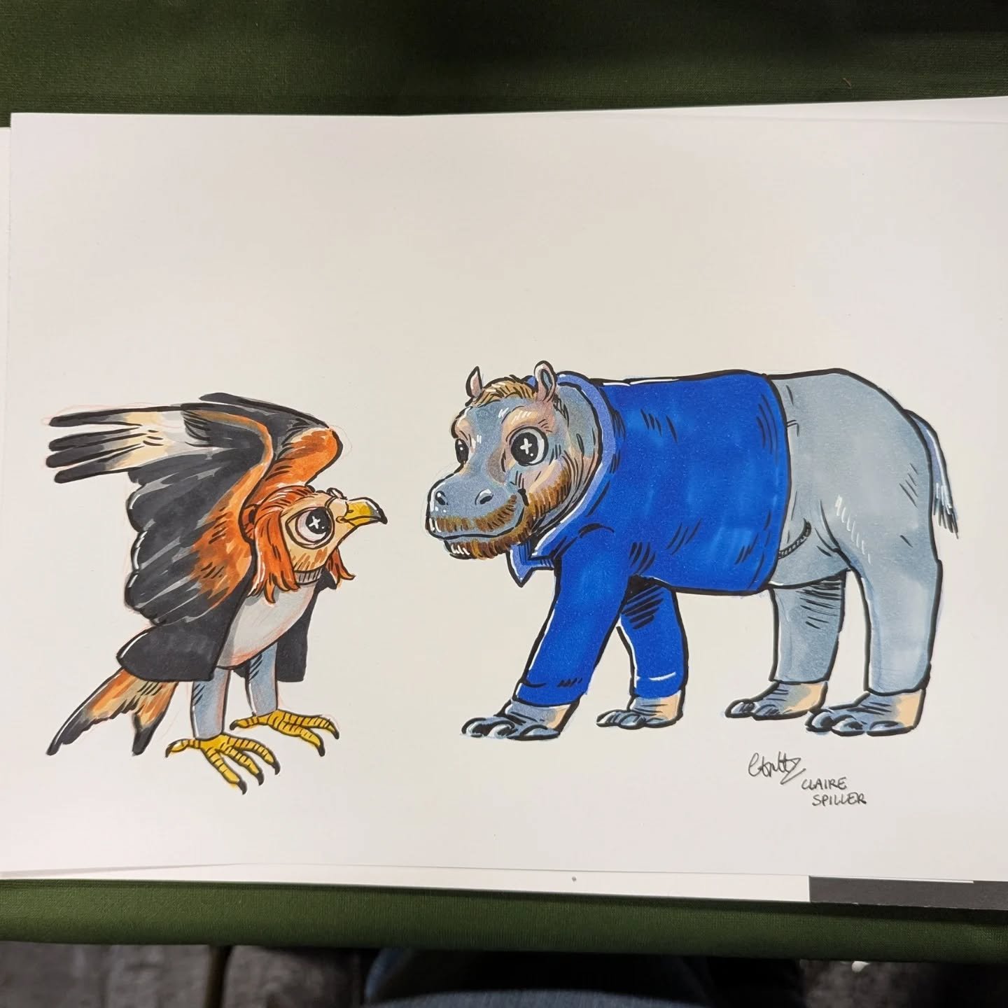 Some of the animal-portrait commissions from @thoughtbubblefestival. These were such a fun challenge! The species requests were really interesting, everyone wanted something different. Unfortunately I only got photos of about half of them since it wa