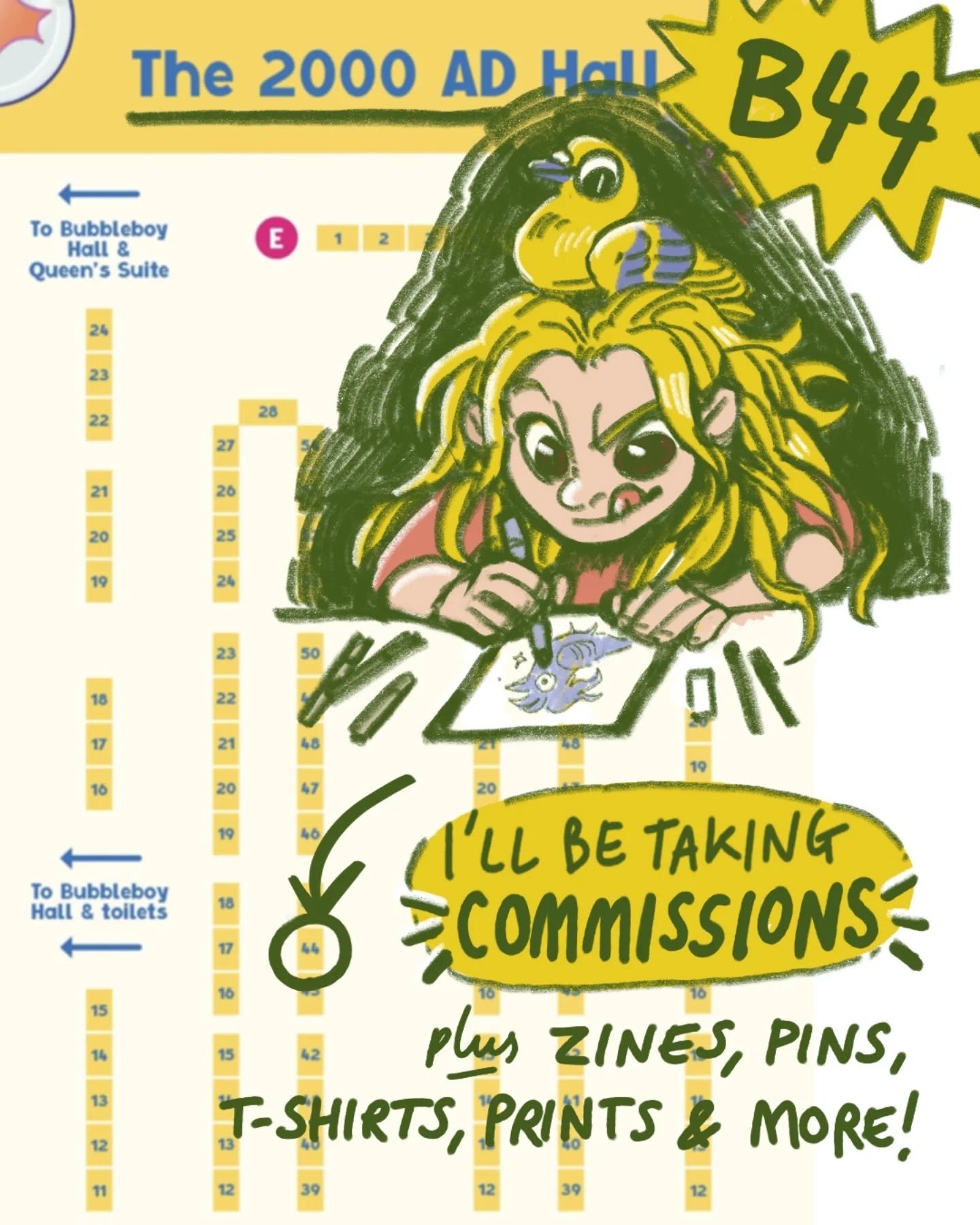 I'll be at Thought Bubble Festival on the 15th &amp; 16th November - you can find me in the 2000 AD hall at table B44. Look out for all the birds 🐦&zwj;⬛🕊️🦆🦅 

This year I'll be taking commissions for the first time at a show! I'll be sharing mor