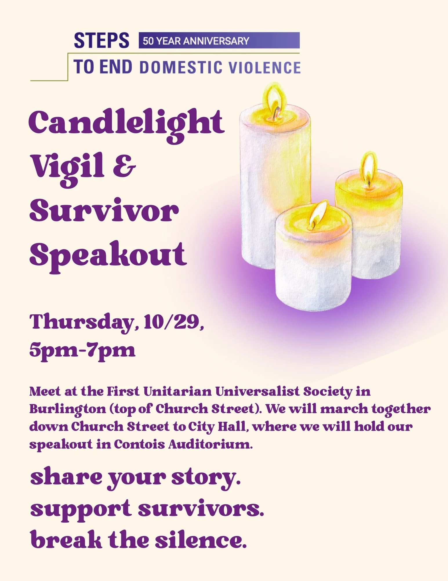 Candlelight Vigil and Survivor Speakout