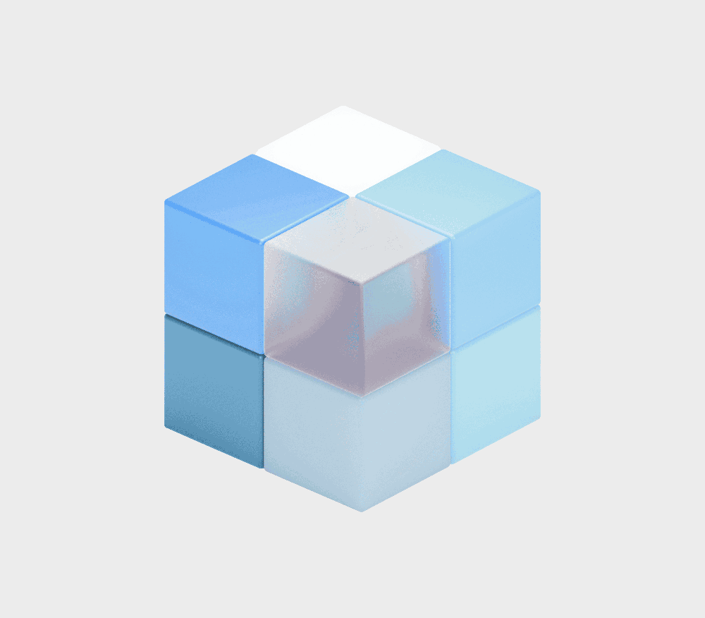 A blue set of cubes in a 2x2 format, representing Machine Control Consulting services.
