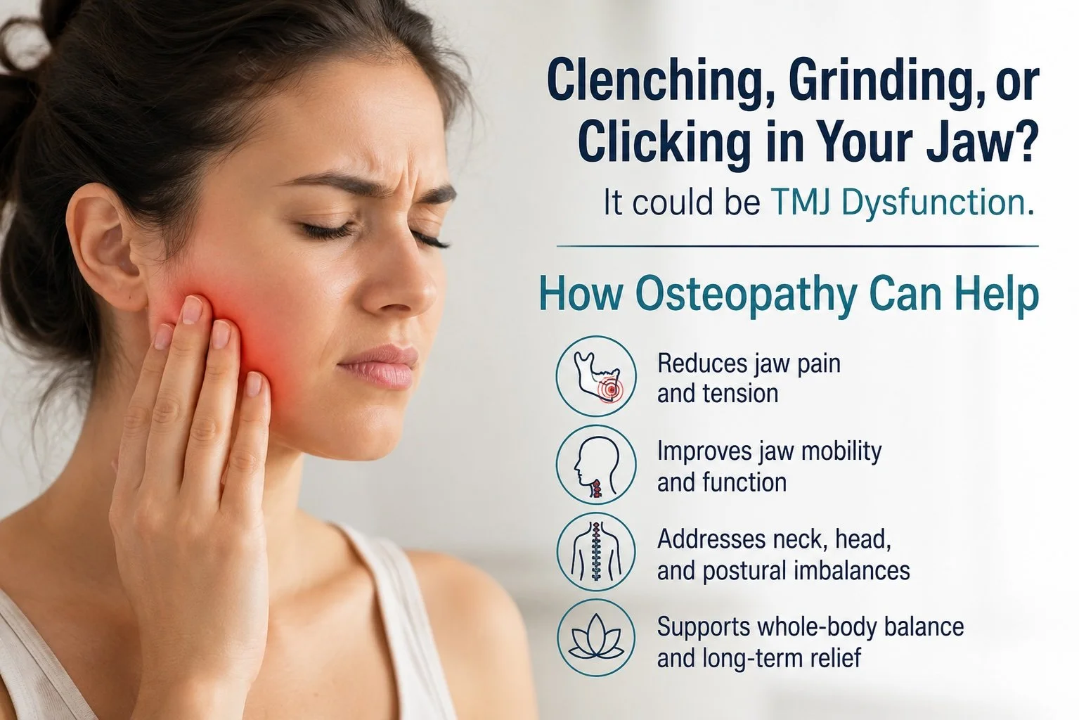 Do You Clench, Grind, or Have Clicking and Popping in Your Jaw? How Osteopathy Can Help TMJ Dysfunction