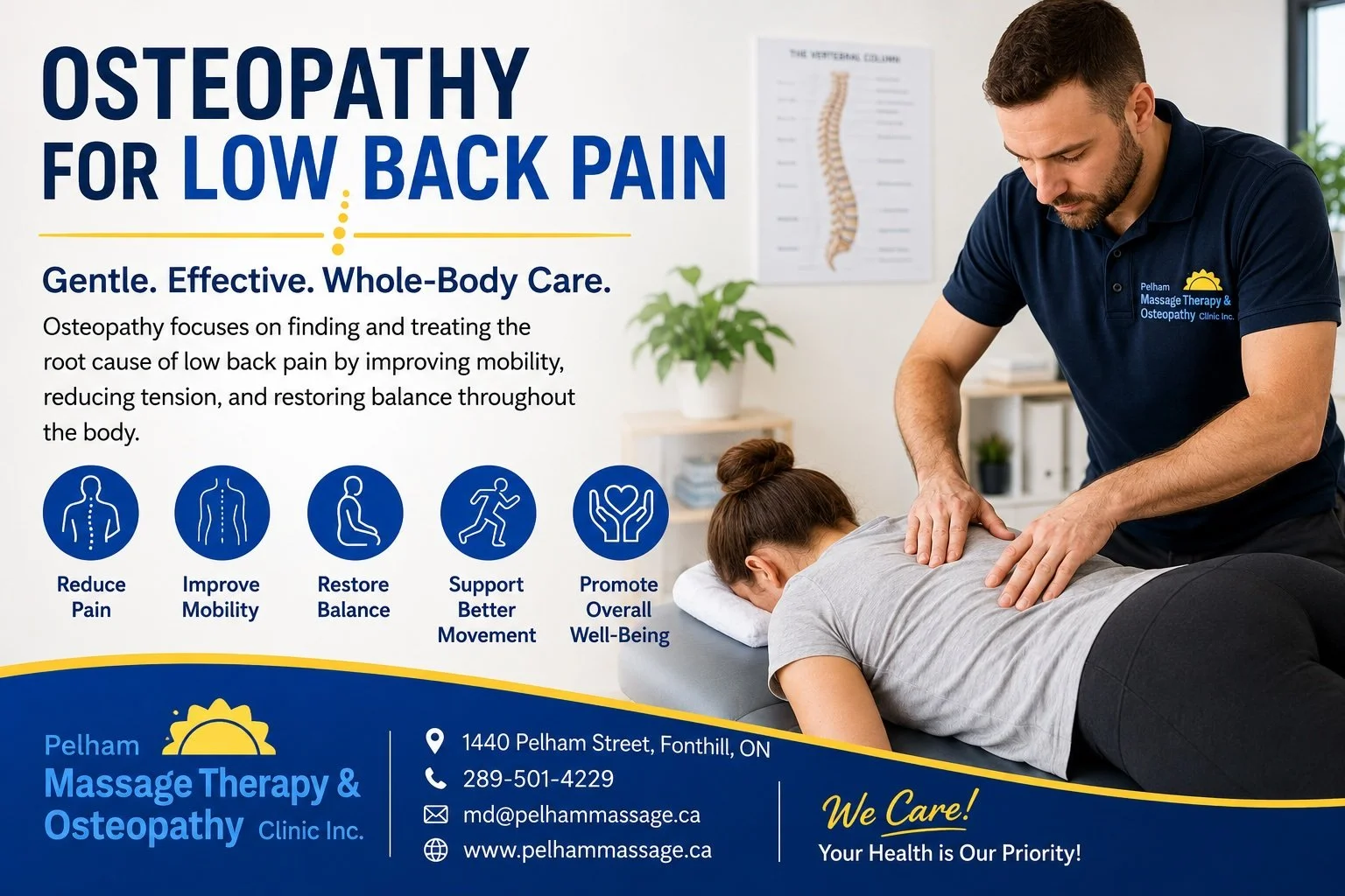 Osteopathy for Low Back Pain in Fonthill, Pelham &amp; Niagara Region