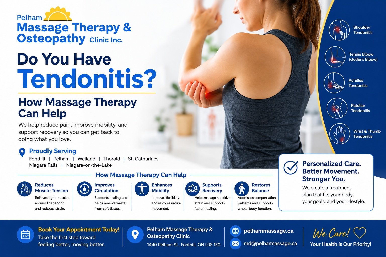 Do You Have Tendonitis? How Massage Therapy Can Help in Fonthill &amp; Niagara Region