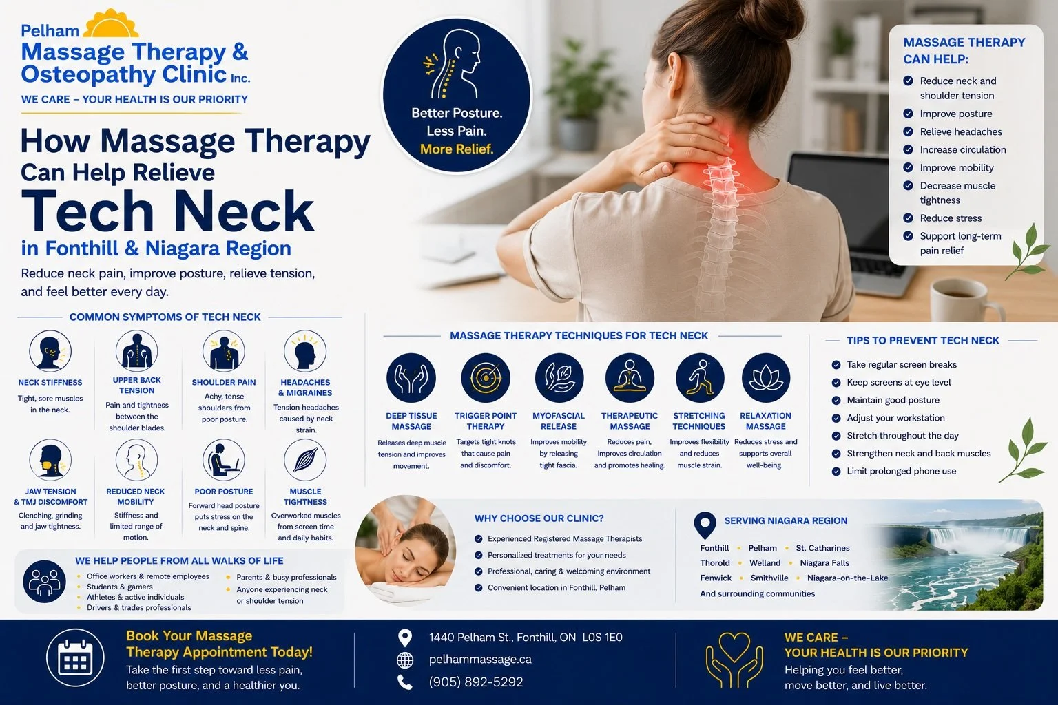 How Massage Therapy Can Help Relieve Tech Neck in Fonthill &amp; Niagara Region