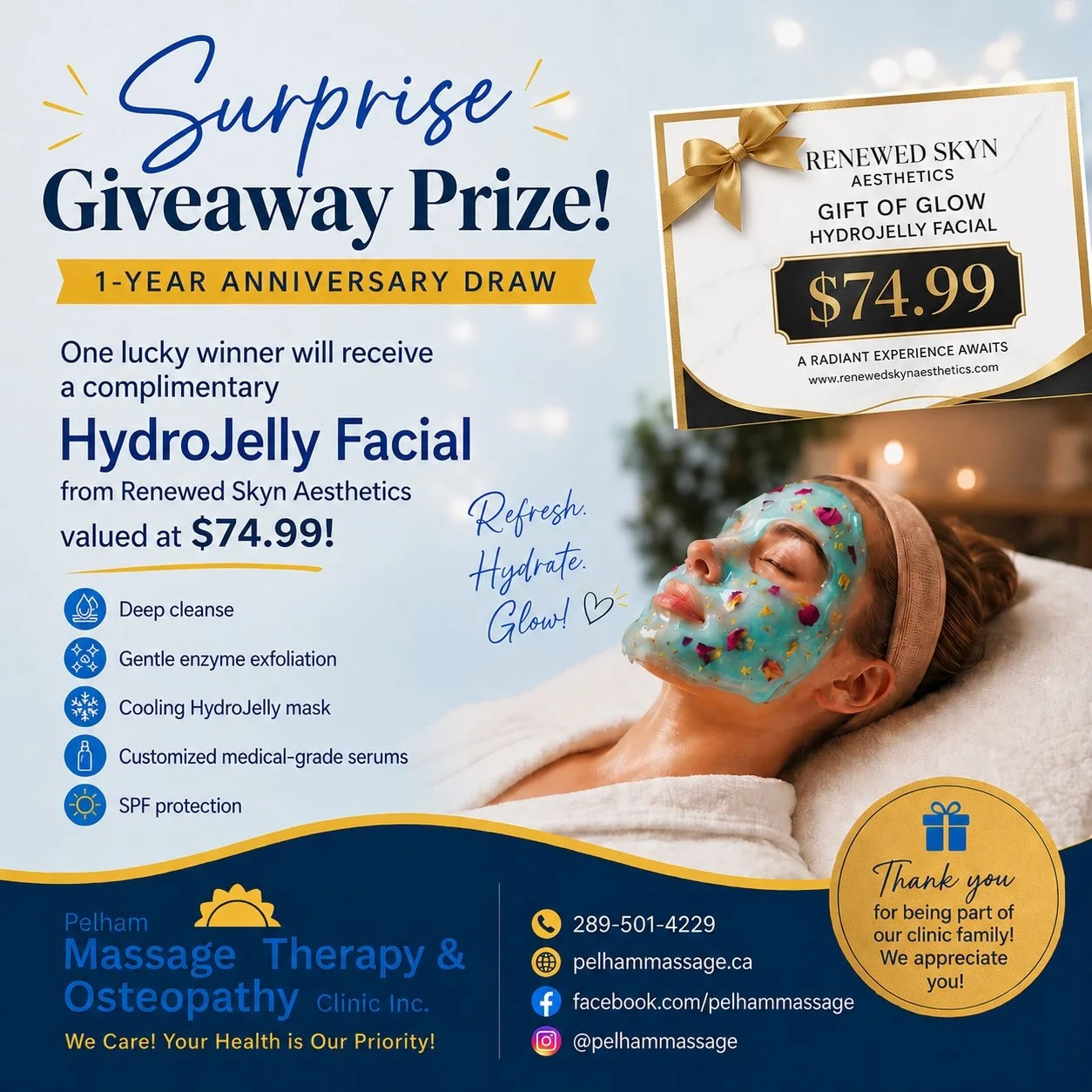 ✨ Win a Complimentary HydroJelly Facial!