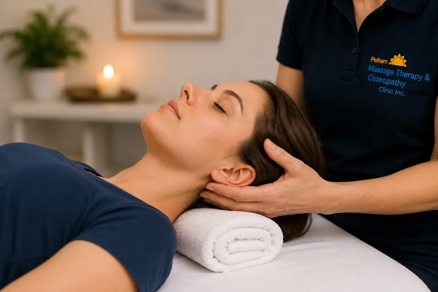 Craniosacral Therapy treatment with gentle support of the head and neck