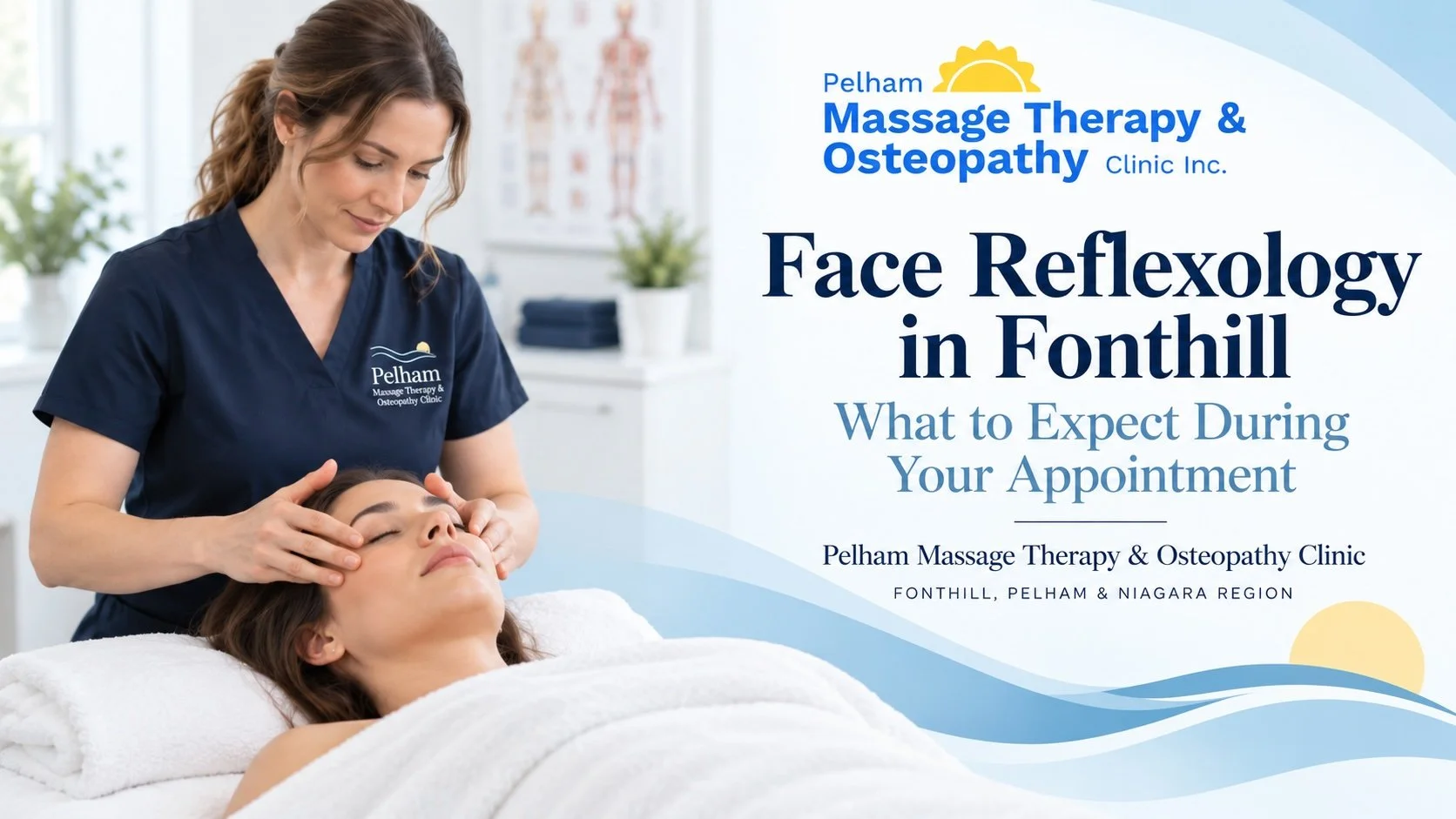 Face Reflexology treatment using gentle facial pressure at Pelham Massage Therapy & Osteopathy Clinic in Fonthill, Pelham.