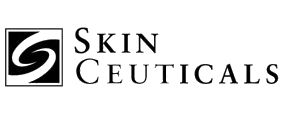 SkinCeuticals logo in black text with a stylized square symbol