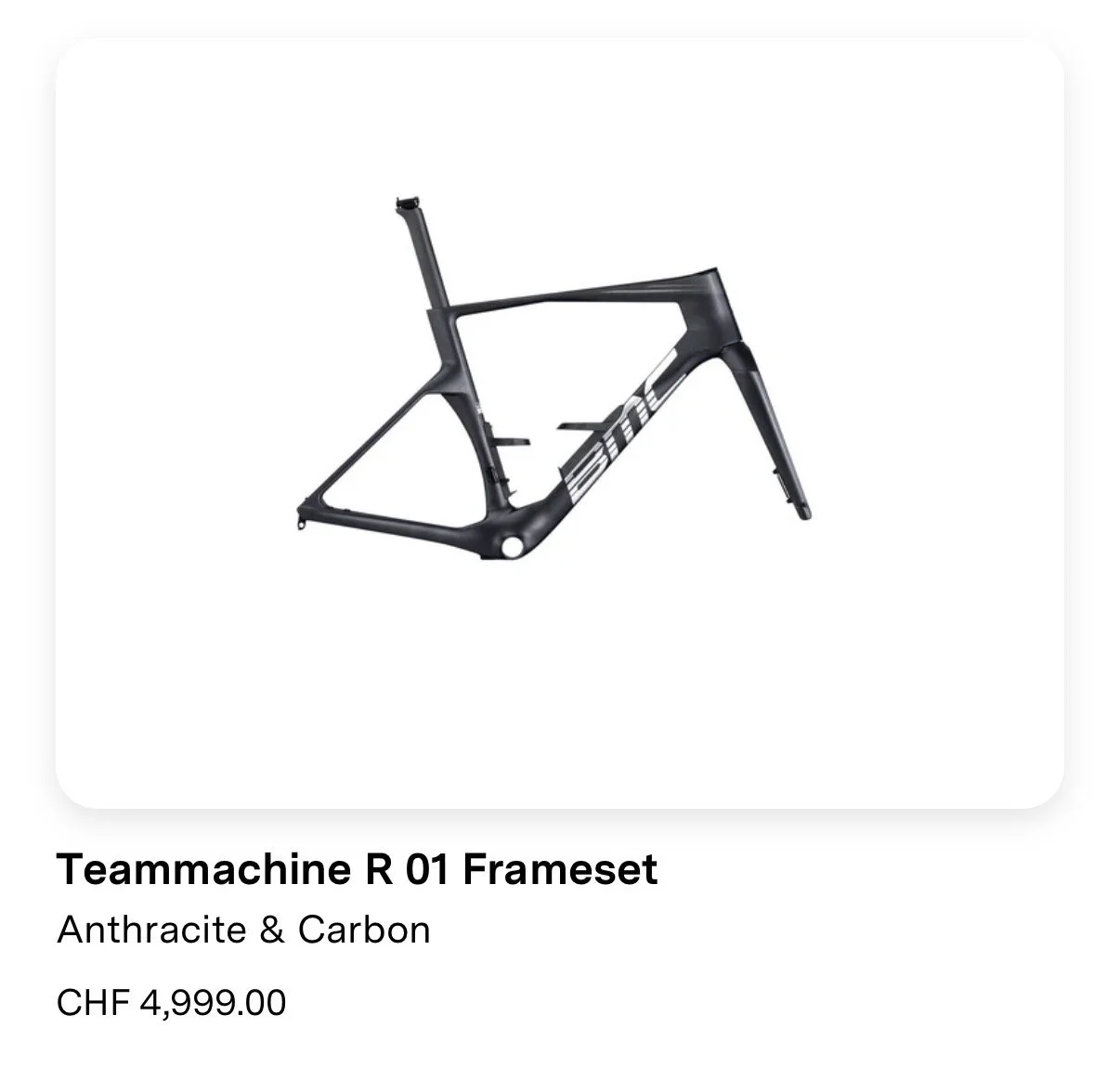 BMC Teammachine Rahmenset mit ICS Aero Cockpit und Option auf CR50SL Laufräder