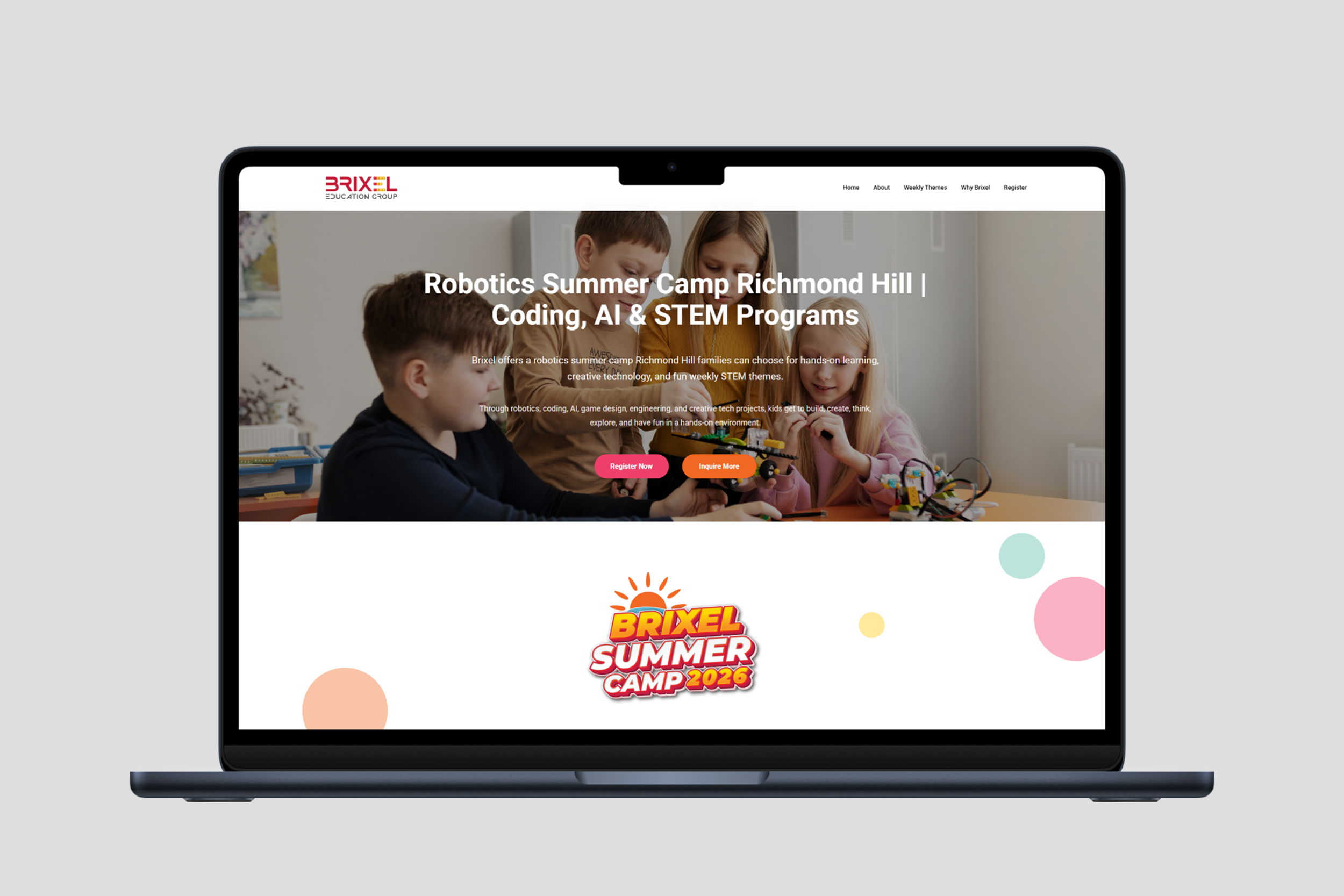 Brixel Summer Camp Landing Page