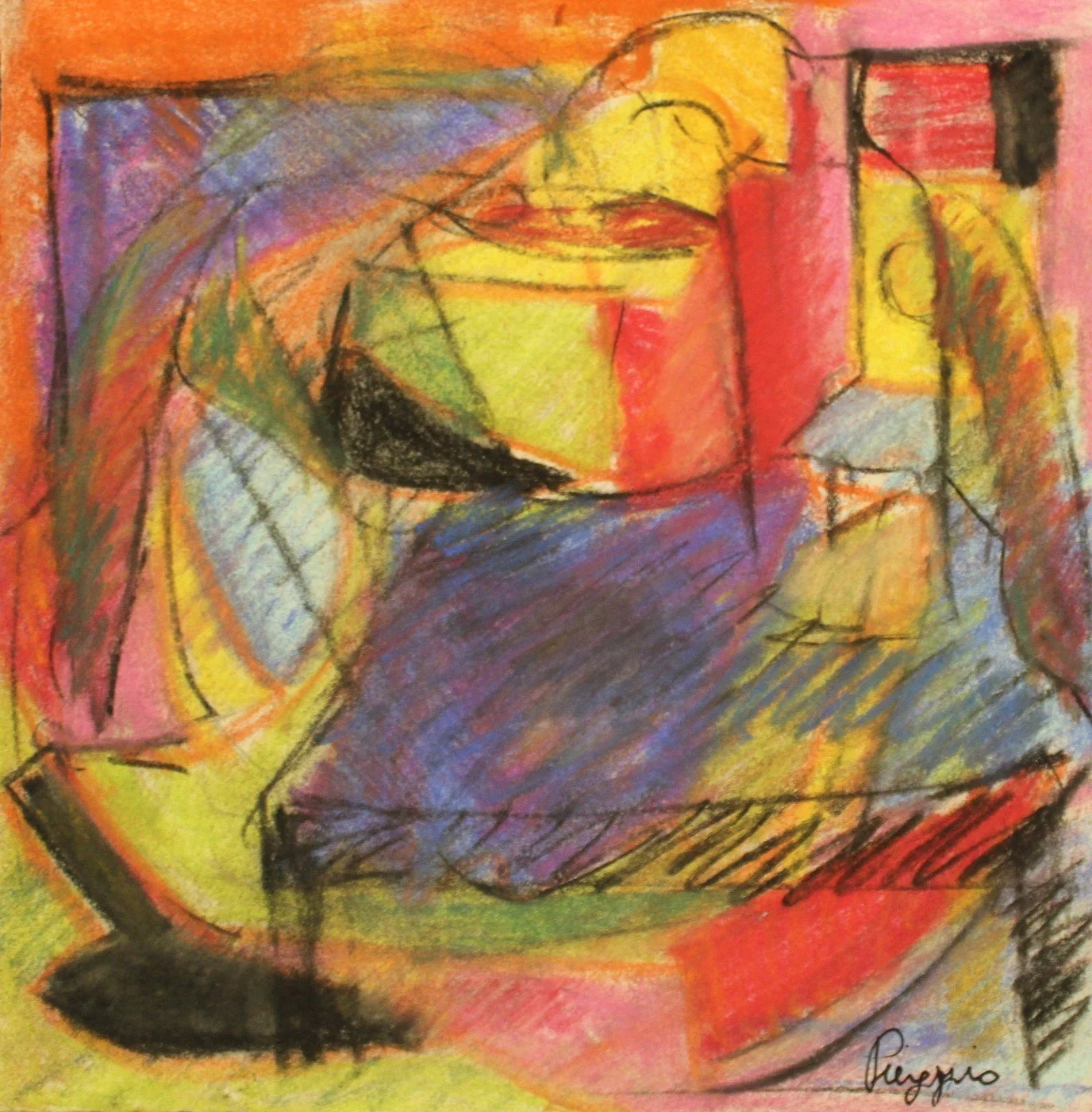 Opera Confusione di Piergiorgio Corallo, stanza metafisica con una bottiglia che esplode di colori