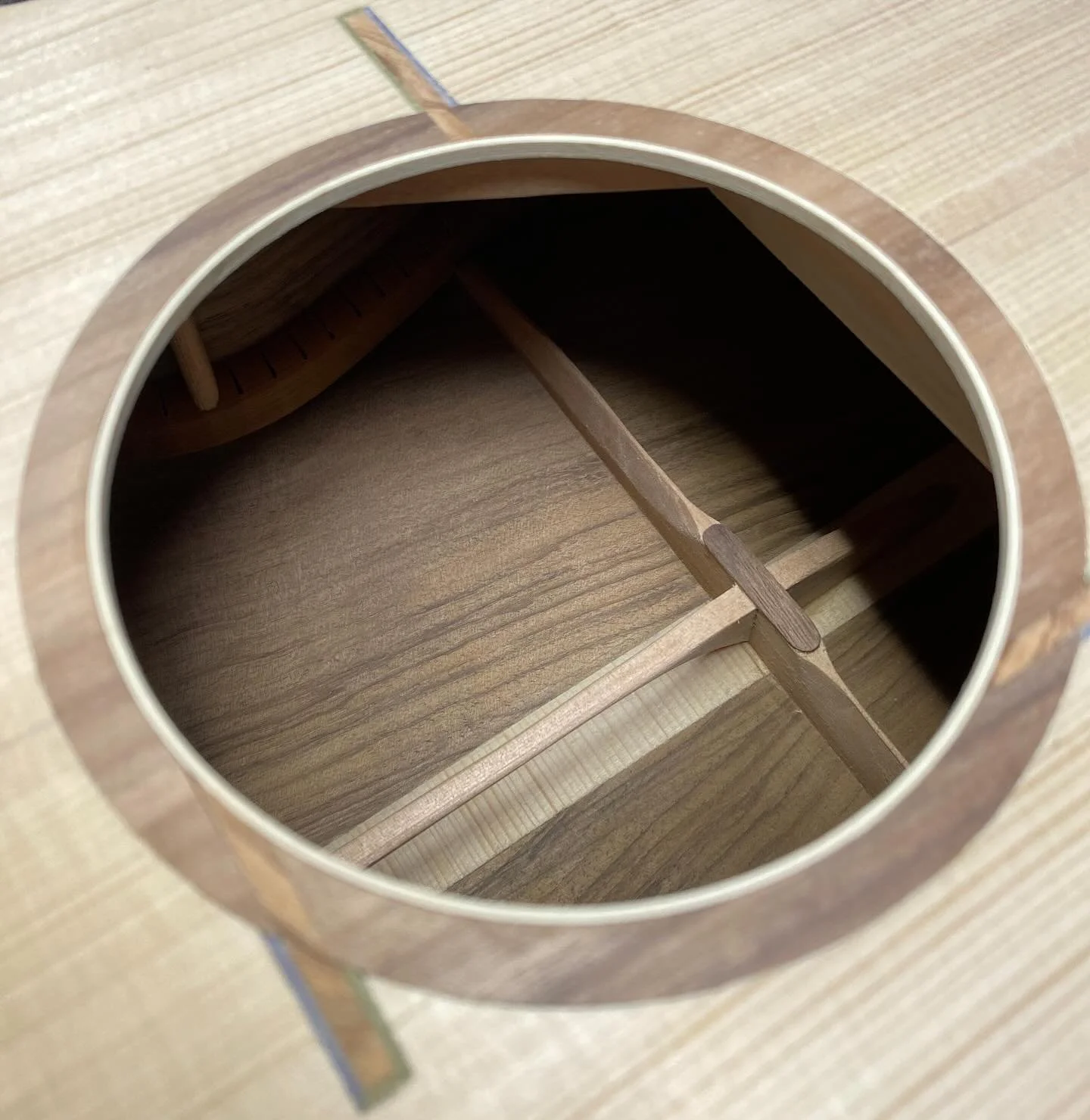 Good progress sealing the sound box this week.