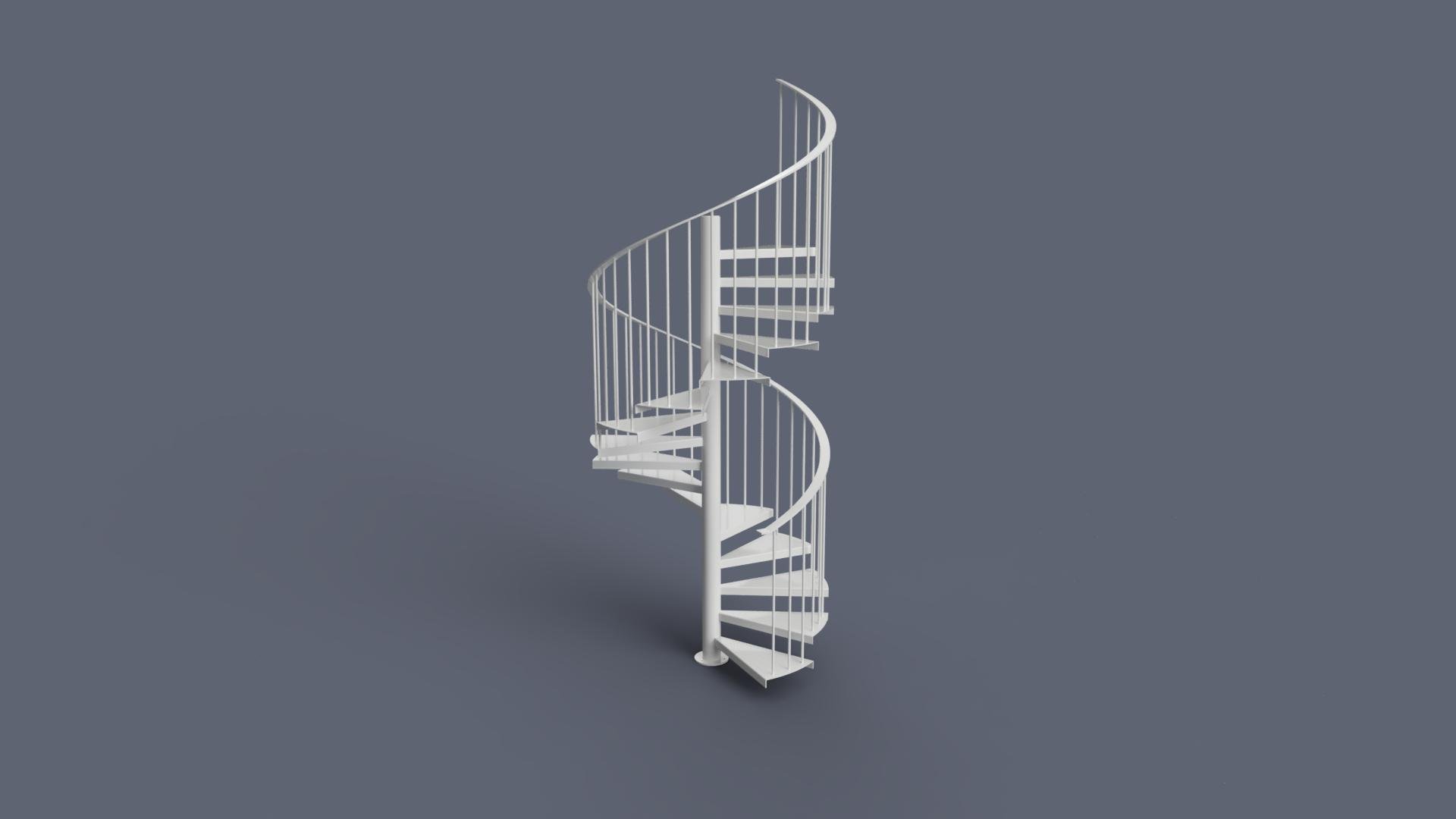 Spiral stair case 3D model ready for shop detailing.