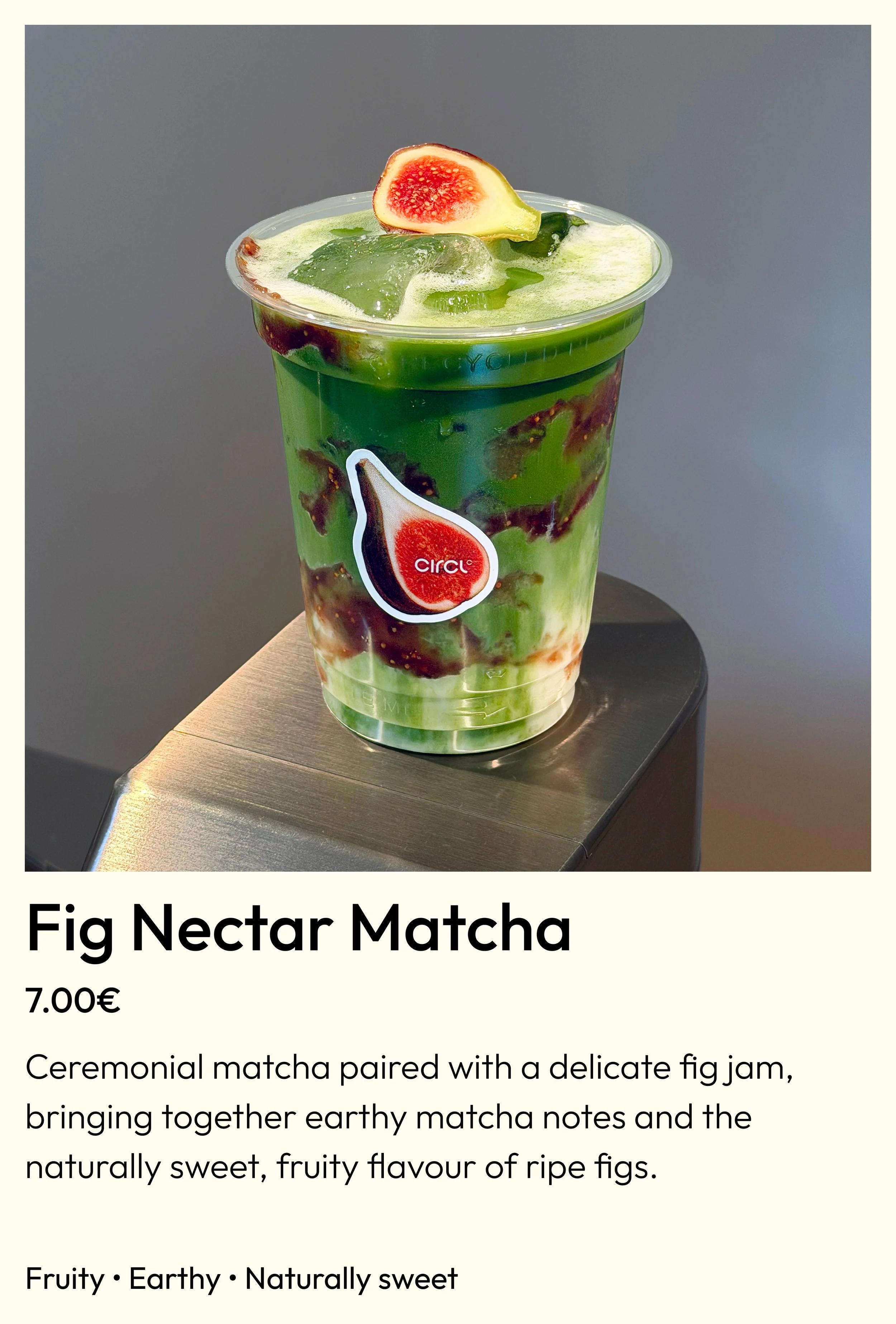 Fig Nectar Matcha drink with fig and premium green matcha