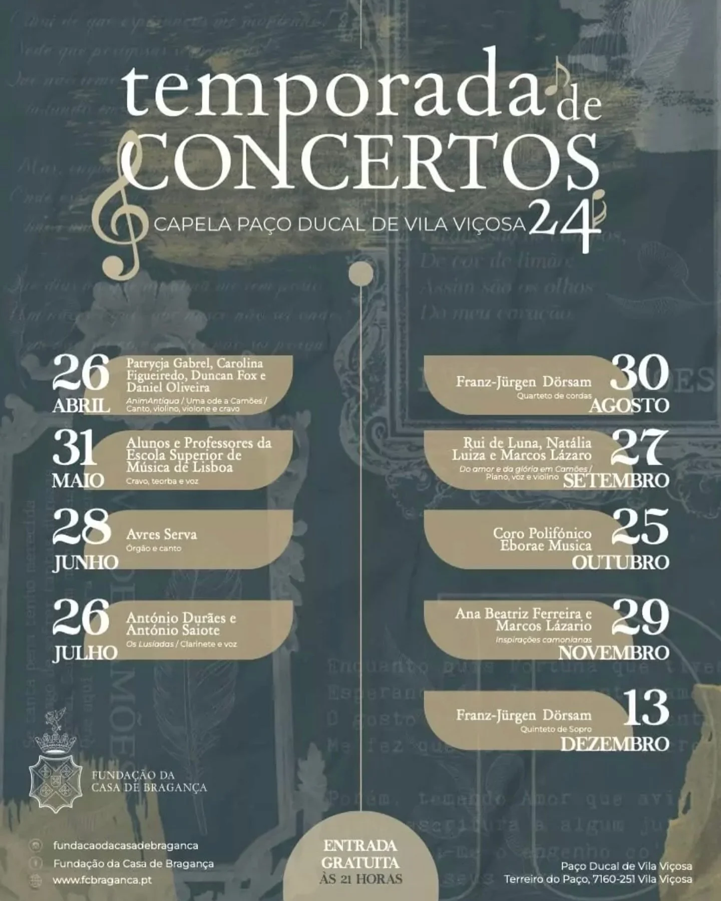 O pr&oacute;ximo concerto &eacute; j&aacute; daqui a um m&ecirc;s! Dia 29 de Novembro na @fundacaodacasadebraganca com o grande @marcosclazaro 🎻🎹 O nosso programa intitula-se &ldquo;Inspira&ccedil;&otilde;es Camonianas&rdquo;, e com ele celebraremo