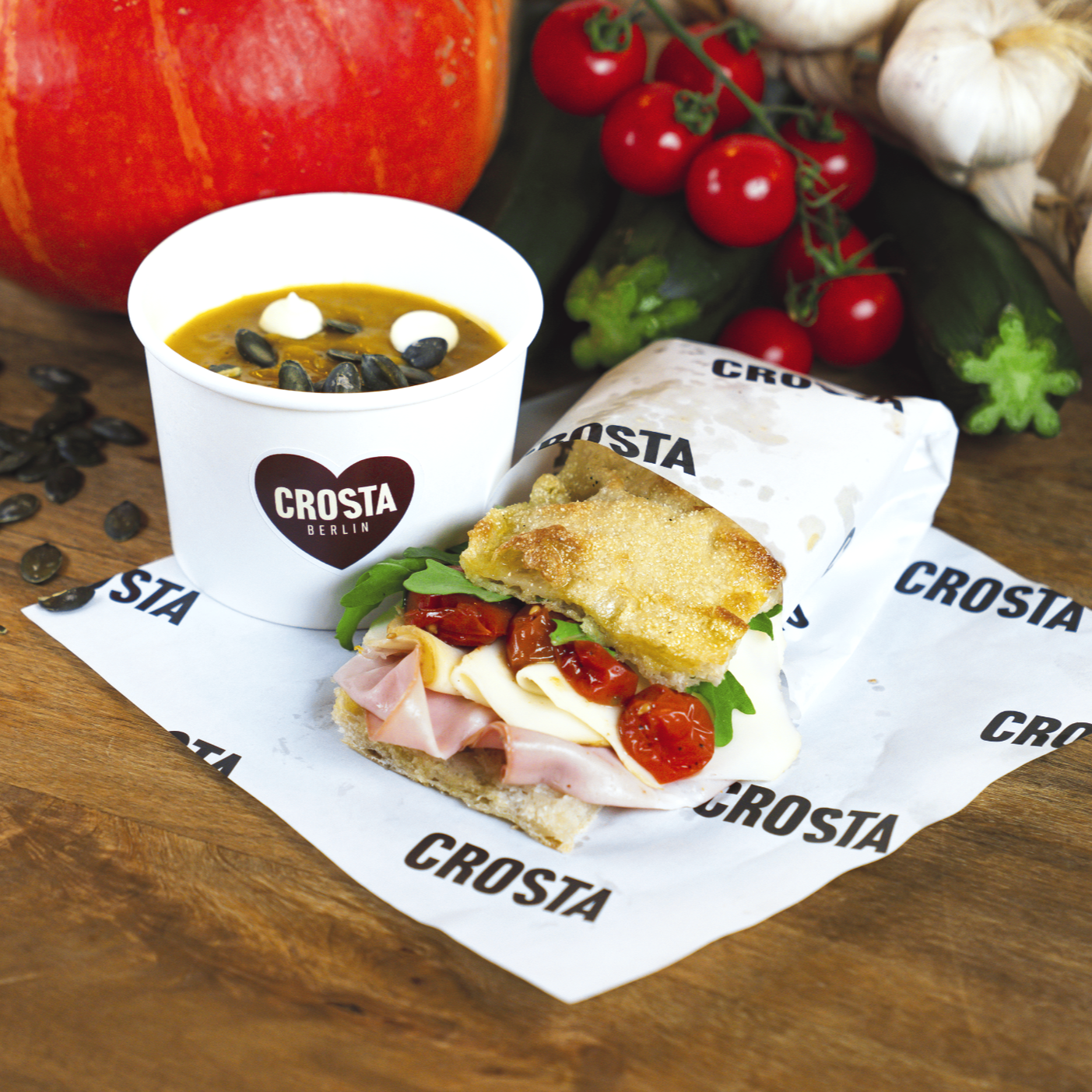 HALF SCHIACCIATA + SMALL SOUP
