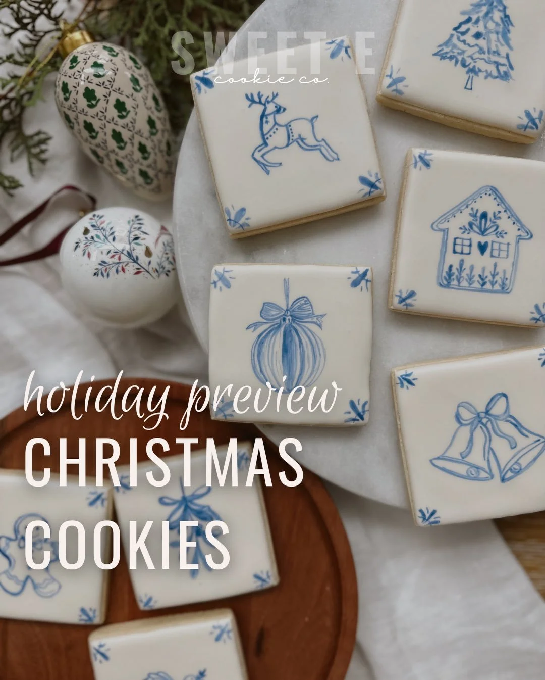 It&rsquo;s the most wonderful time of the year ❄️ here&rsquo;s to getting you in the holiday spirit with a preview of Christmas cookie offerings ✨ 
.
.
#christmascookies #sugarcookies #royalicing #decoratedcookies #dyefree #naturalfoodcoloring  #suga