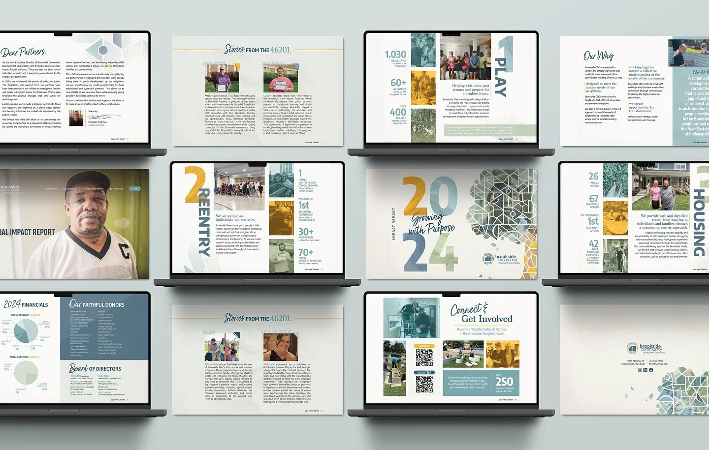 Designed on purpose for those growing with it. This impact report illuminates stories of renewal and transformation, because that&rsquo;s what Brookside is all about.

#impactreport #graphicdesign #indianapolisindiana #churchdesign #visualstorytellin