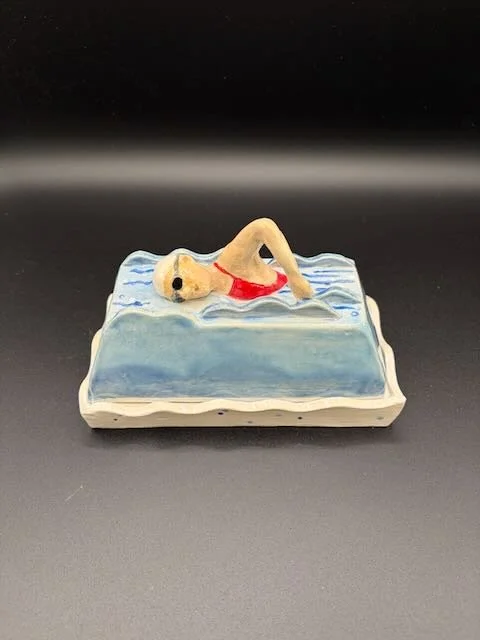 Butter Dish with swimmer handle