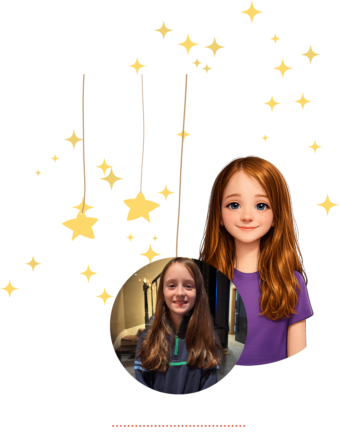 image showing childs photo transformed into a cartoon