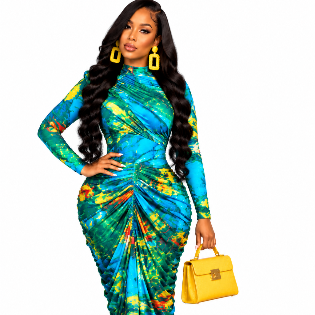 Queen Rocking that Miami Dress