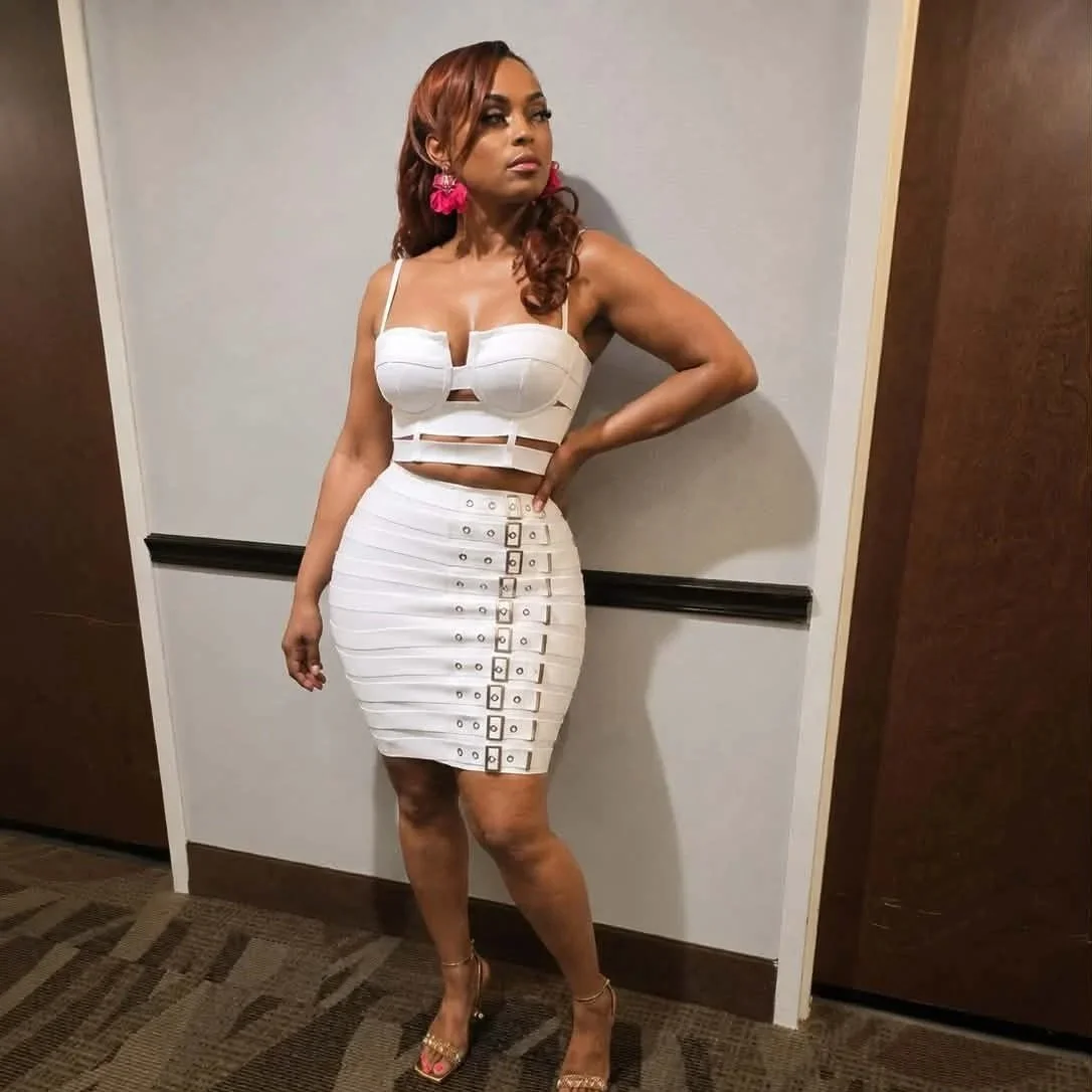 Queen Rocking that All white two-piece skirt set