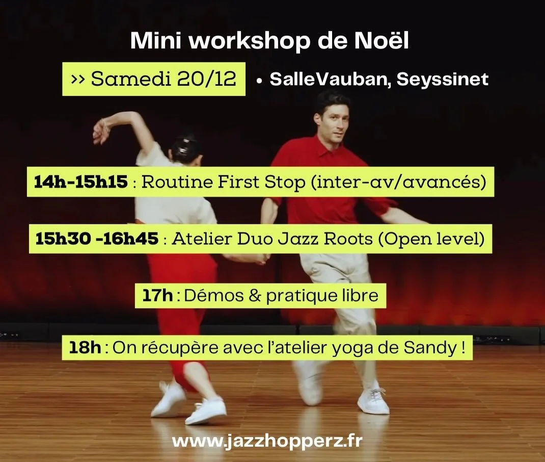 🎄🎄 Pr&ecirc;t pour le Mini workshop de No&euml;l du samedi 20 d&eacute;cembre ? 

Pour notre premier petit workshop de l&rsquo;ann&eacute;e, on t&rsquo;a concoct&eacute; un programme fait de groove et de papillotes ! 

Et comme c&rsquo;est &agrave;