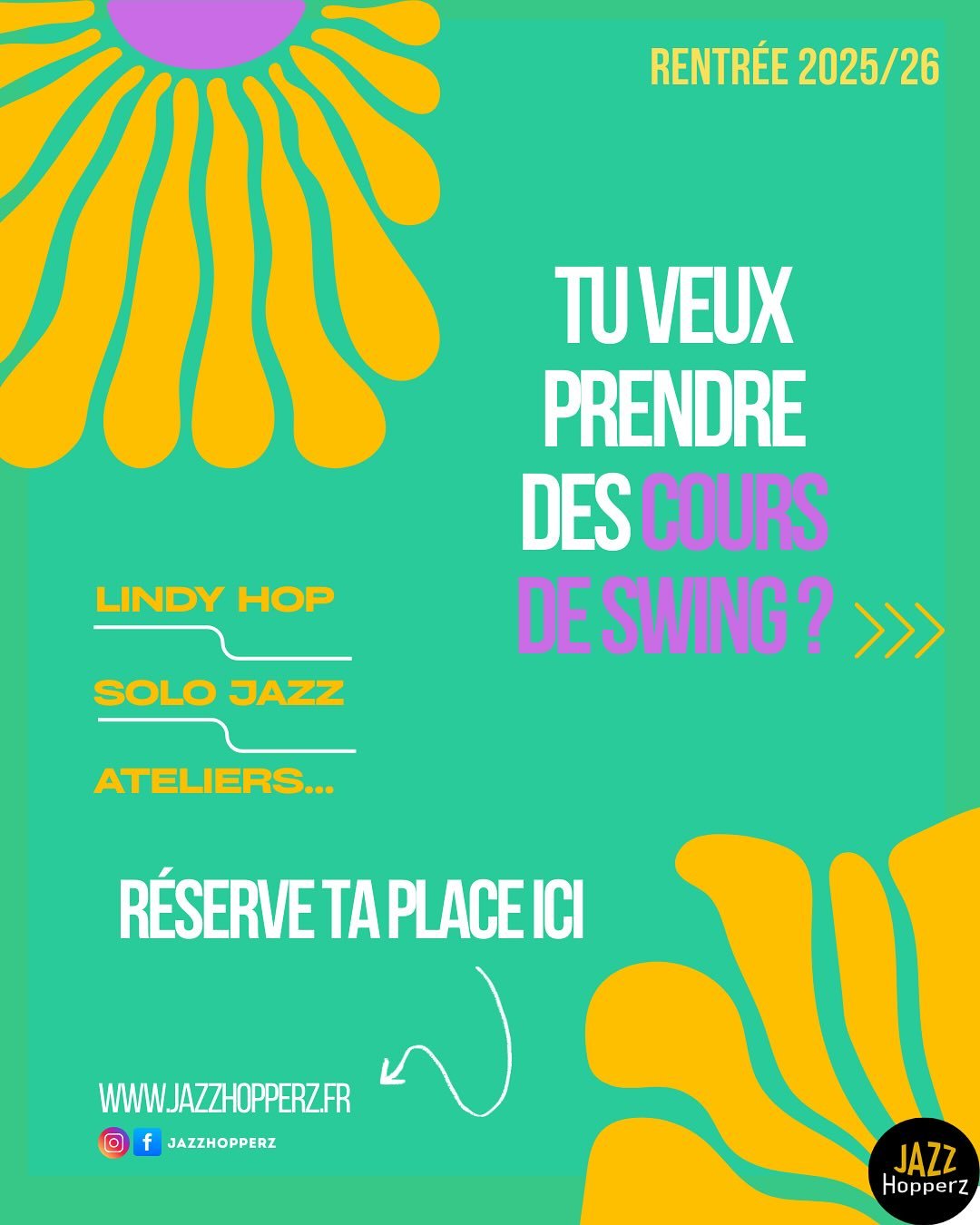 🚀 Bient&ocirc;t la rentr&eacute;e !
Pour sa premi&egrave;re saison, @jazzhopperz ouvre des cours hebdos les mardis soirs sur l&rsquo;agglo de Grenoble, &agrave; Seyssinet-Pariset. 

Avec, au programme :

⚡️&agrave; 19h, un cours de lindy hop d&eacut