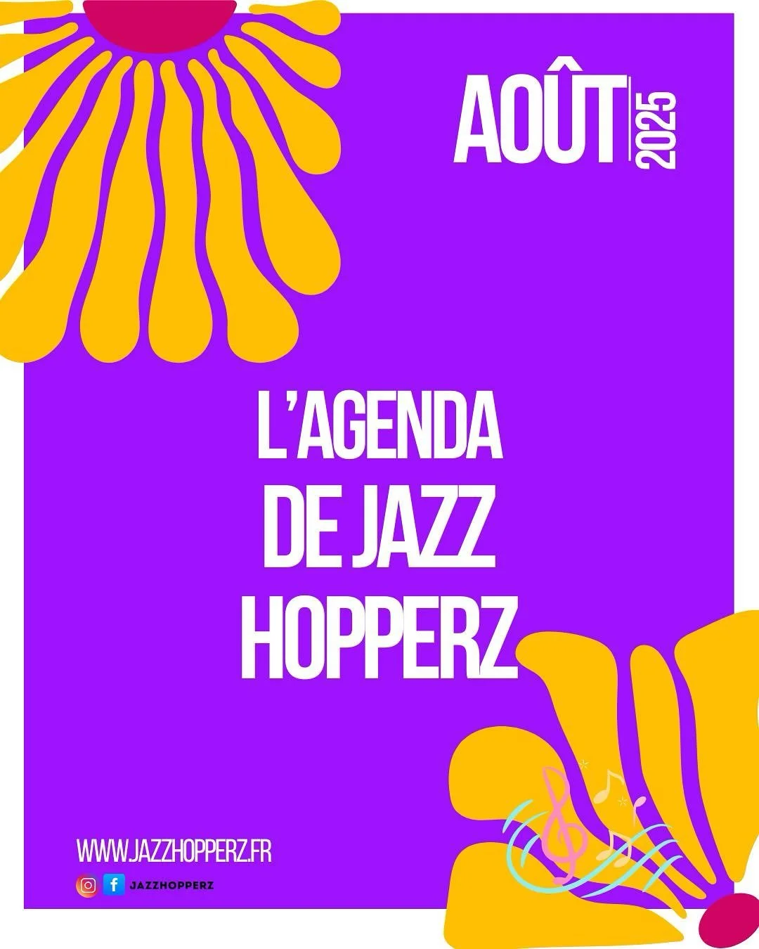 Coucou &agrave; tous ☀️

Alors qu&rsquo;on se pr&eacute;pare &agrave; faire un petit &laquo;&nbsp;break&nbsp;&raquo; de quelques jours, l&rsquo;agenda de @jazzhopperz est d&eacute;j&agrave; bien rempli sur l&rsquo;ensemble du mois d&rsquo;ao&ucirc;t 