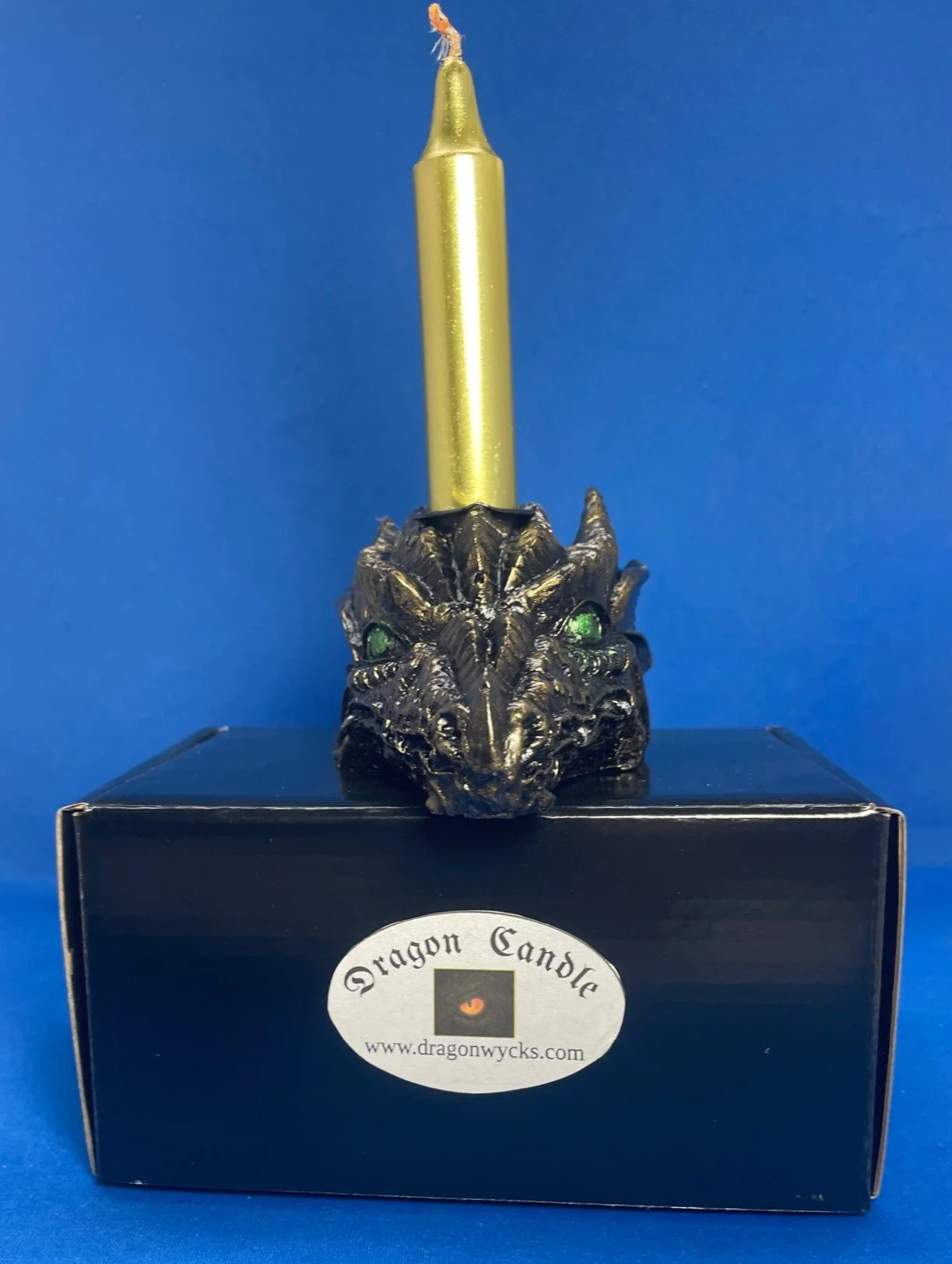 Dragon Head Candle Holder- Black/Gold