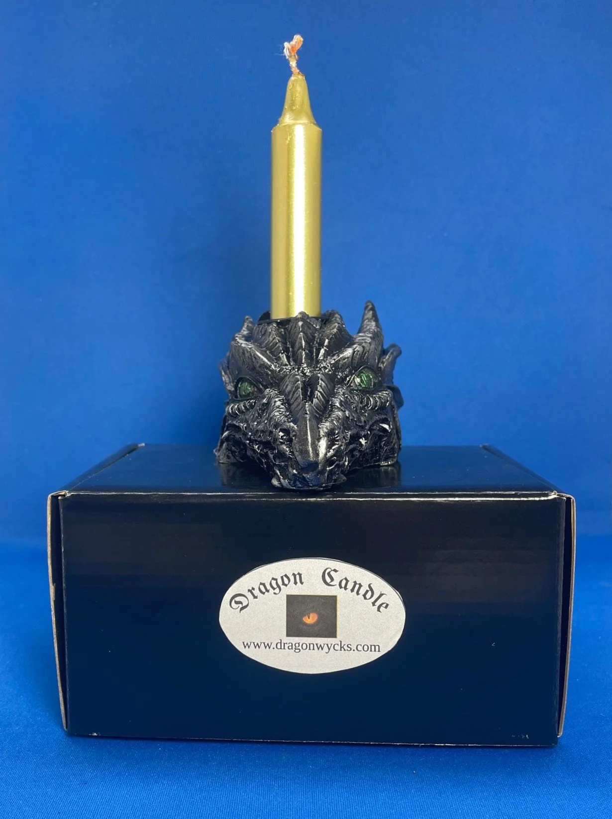 Dragon Head Candle Holder - Black/Silver