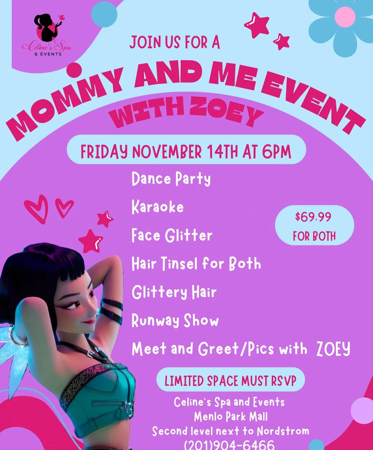 You asked and we listened! Another mommy and me event is coming in November! Come show us your best moves with Zoey!!! Very limited space MUST RSVP!!! Call our Menlo location now to reserve!