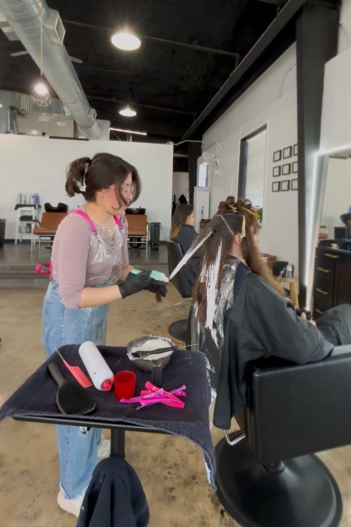 Hairstylist in Edgewater Colorado creating low-maintenance lived-in hair color
