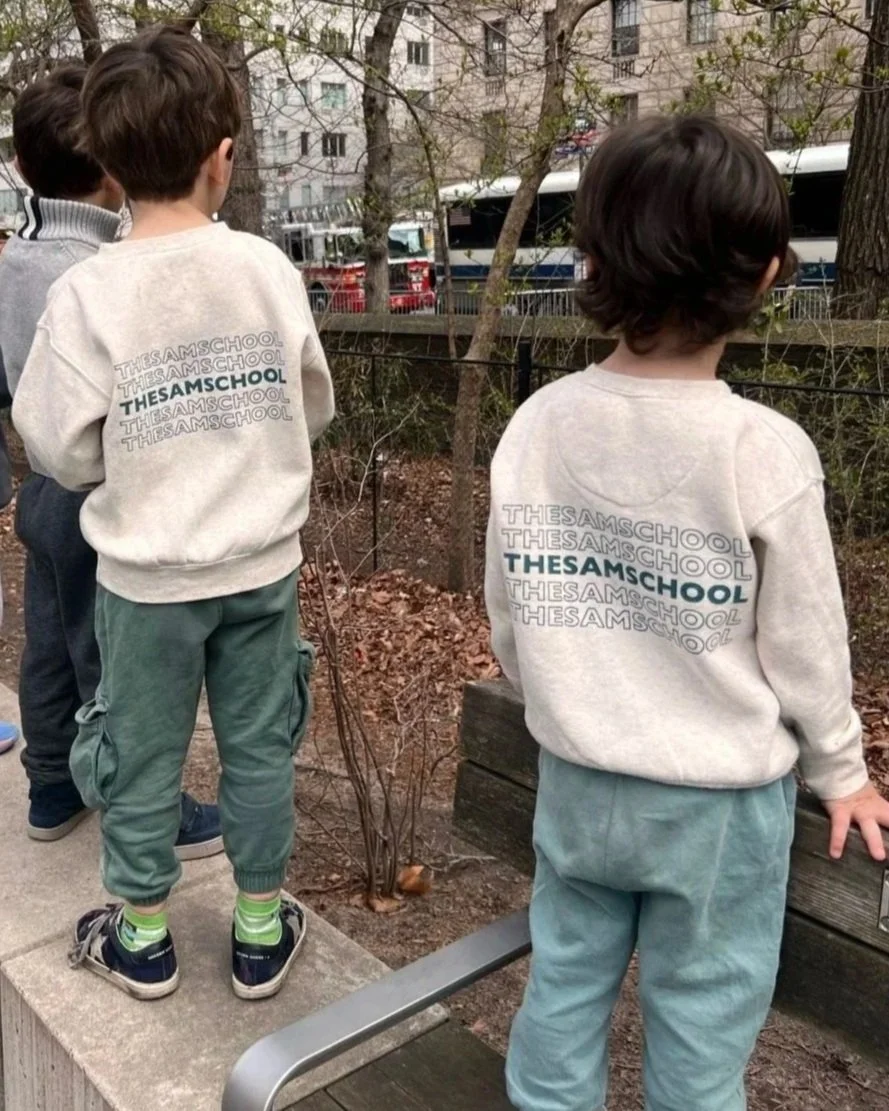 Children's Gray Crewneck with Teal Logo