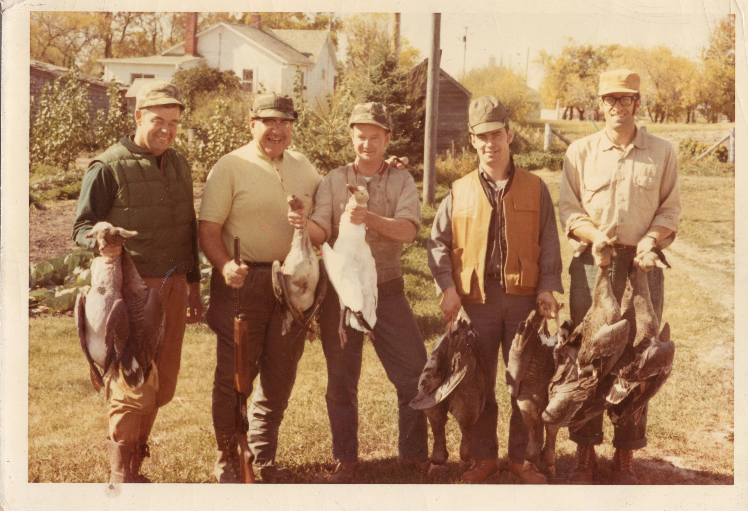 Founder, C.L. Boulos (second from left), with members after a waterfowl hunt. Mid 1970s. 