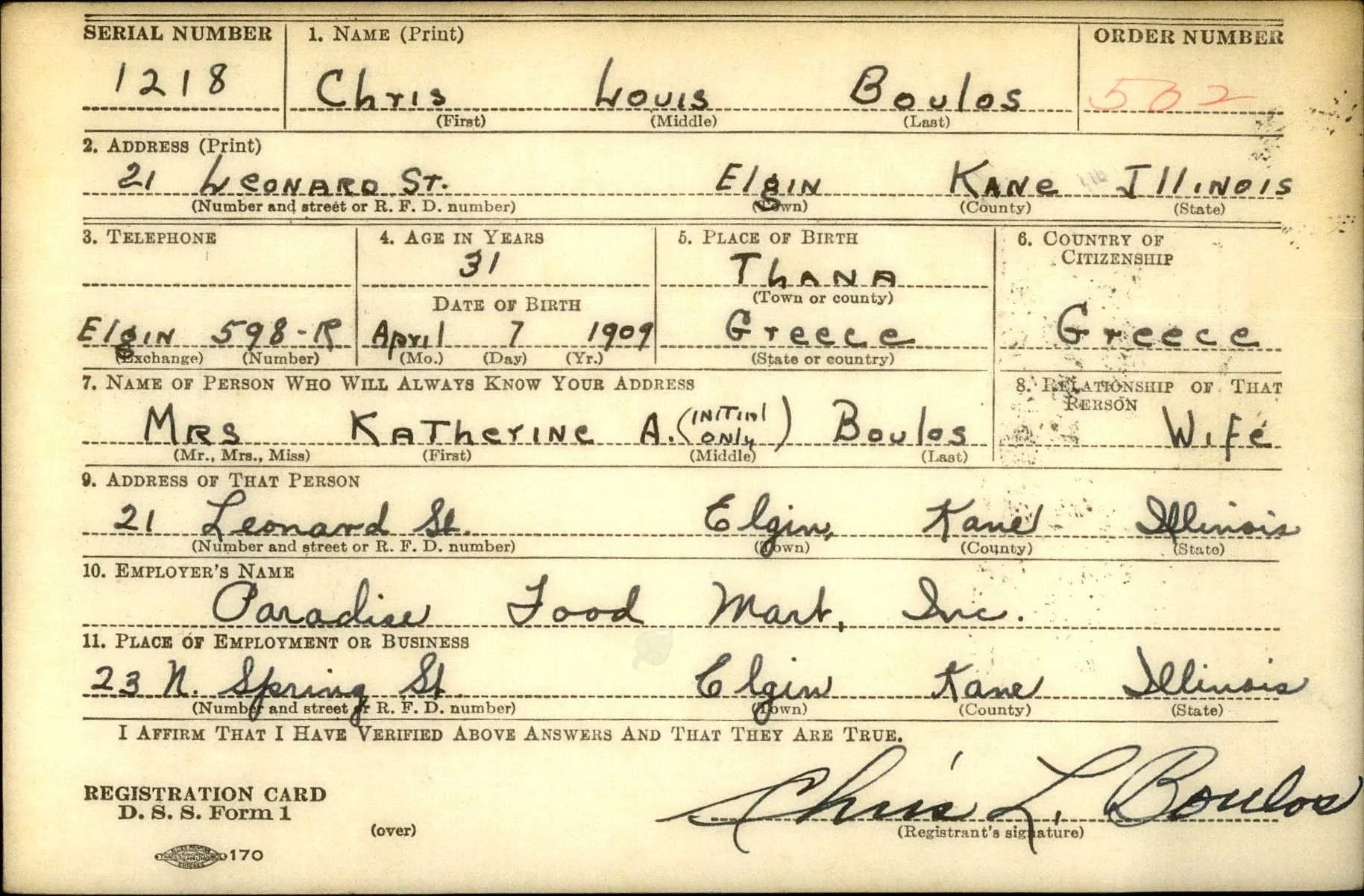 C.L. Boulos Registration