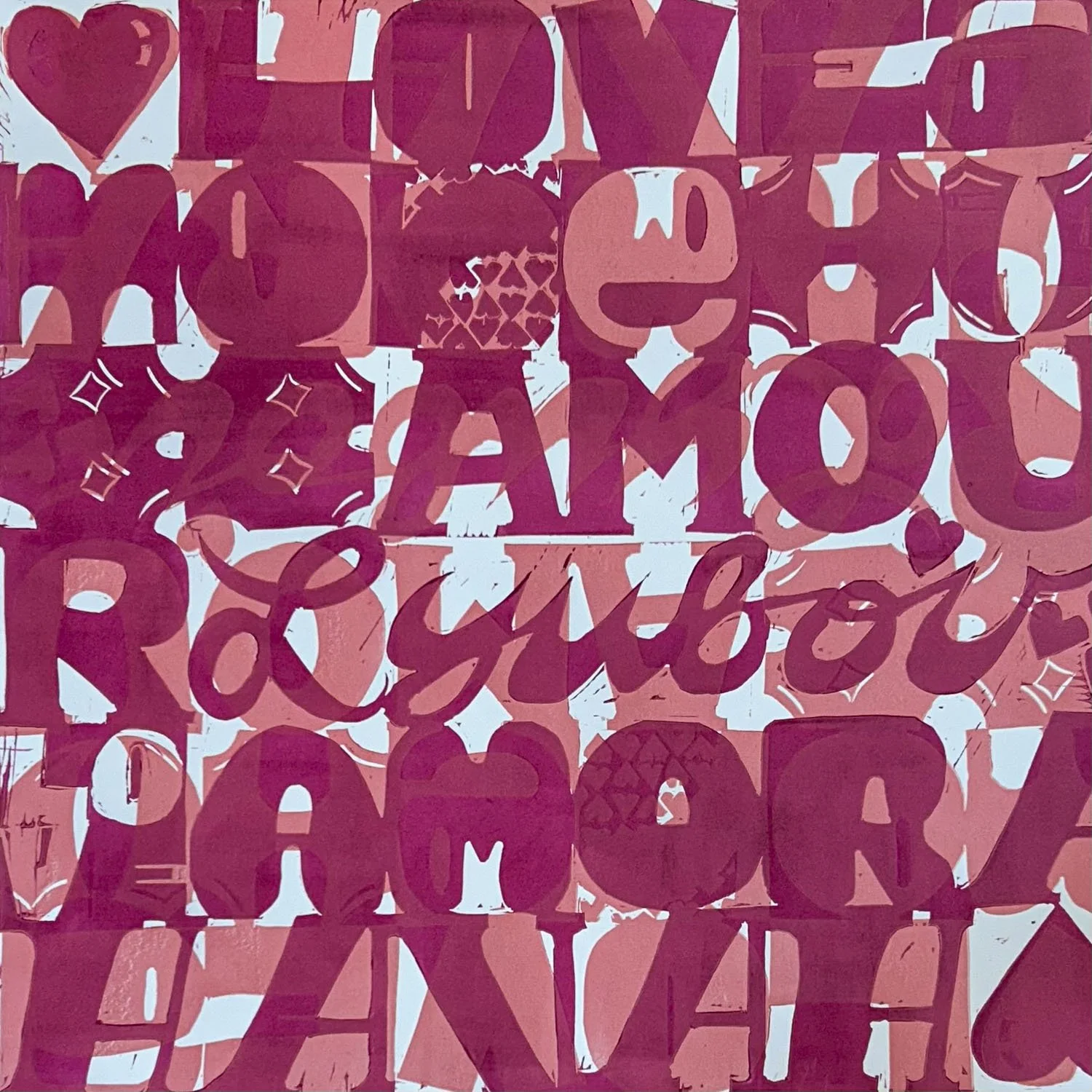 Layered Block Print with Letters, Denise Markbreit, Asheville NC-1.JPG