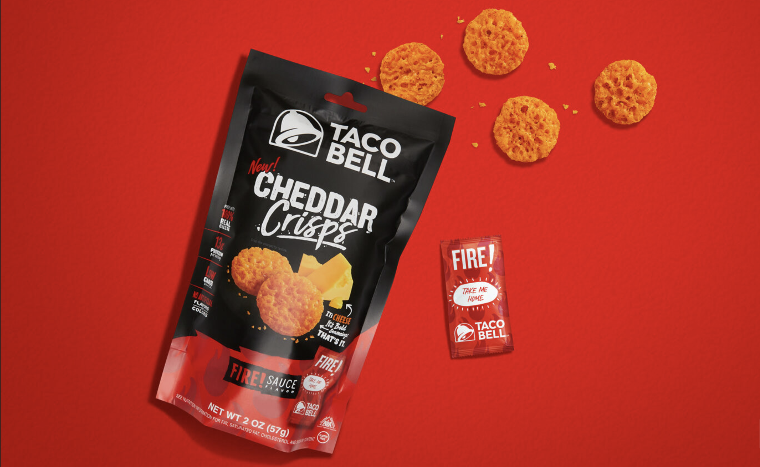 Taco Bell - Cheddar Crisps Packaging